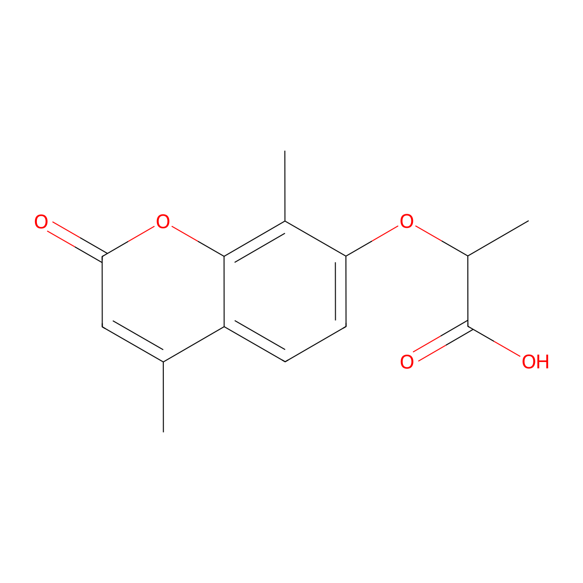 2-[(4,8-dimethyl-2-oxo-2H-chromen-7-yl)oxy]propanoic acid molecular structure, CAS 432540-82-4