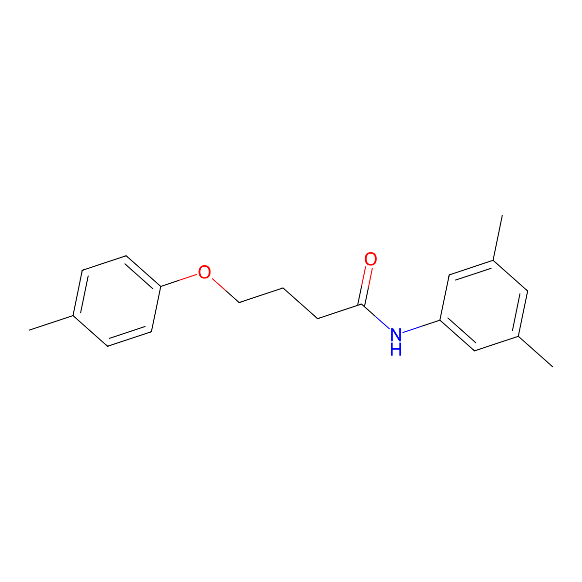 N-(3,5-dimethylphenyl)-4-(4-methylphenoxy)butanamide molecular structure, CAS 432540-88-0