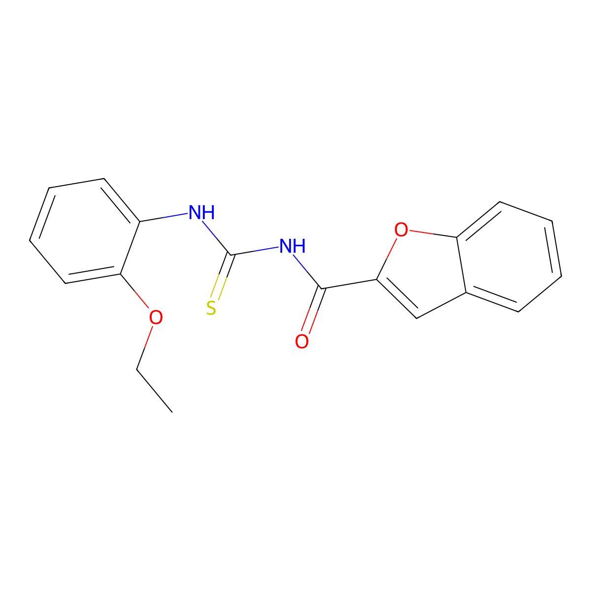 N-[(2-ethoxyphenyl)carbamothioyl]-1-benzofuran-2-carboxamide molecular structure, CAS 432540-89-1