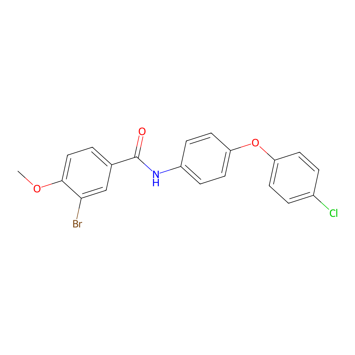 3-bromo-N-[4-(4-chlorophenoxy)phenyl]-4-methoxybenzamide molecular structure, CAS 432541-00-9