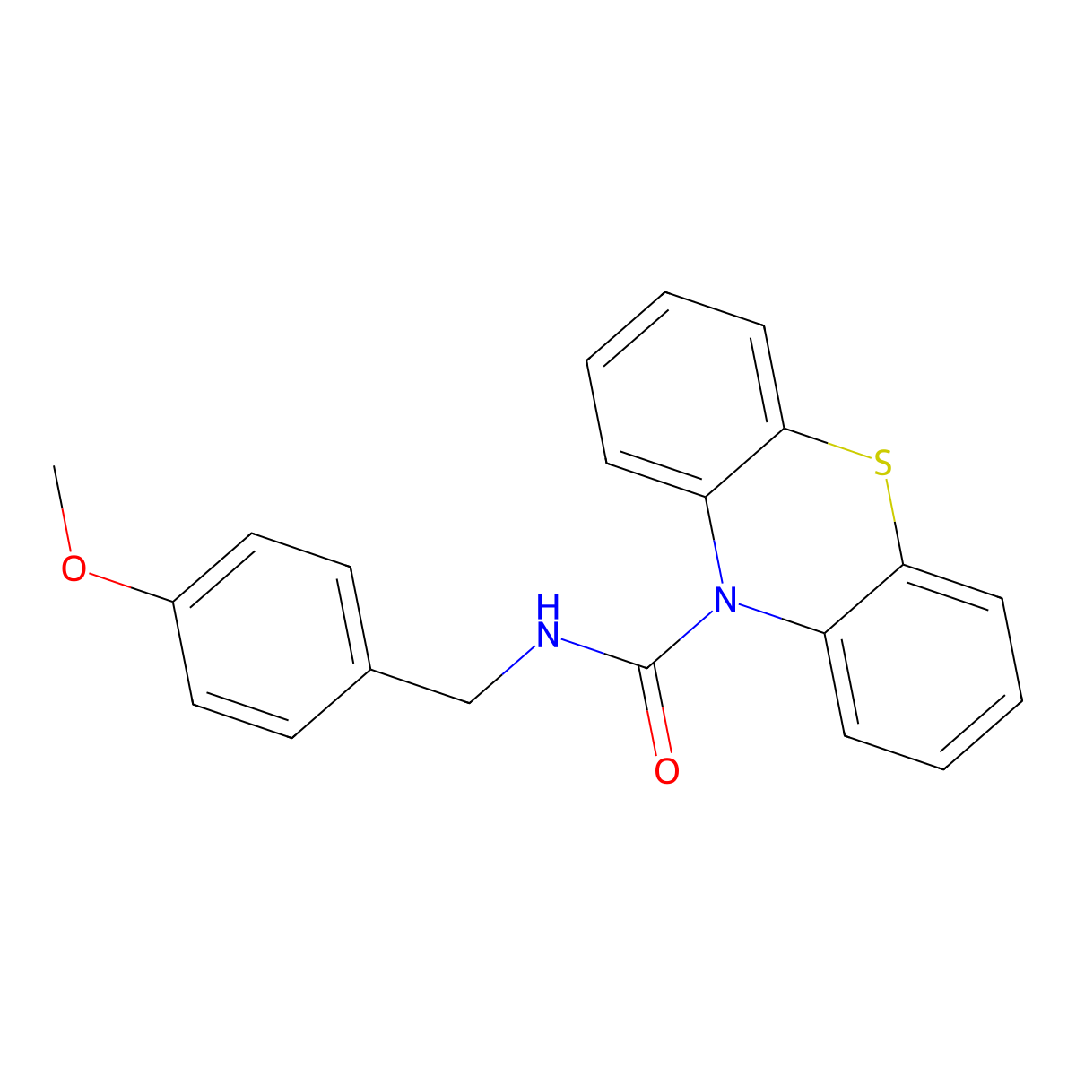 N-[(4-methoxyphenyl)methyl]phenothiazine-10-carboxamide molecular structure, CAS 432541-24-7