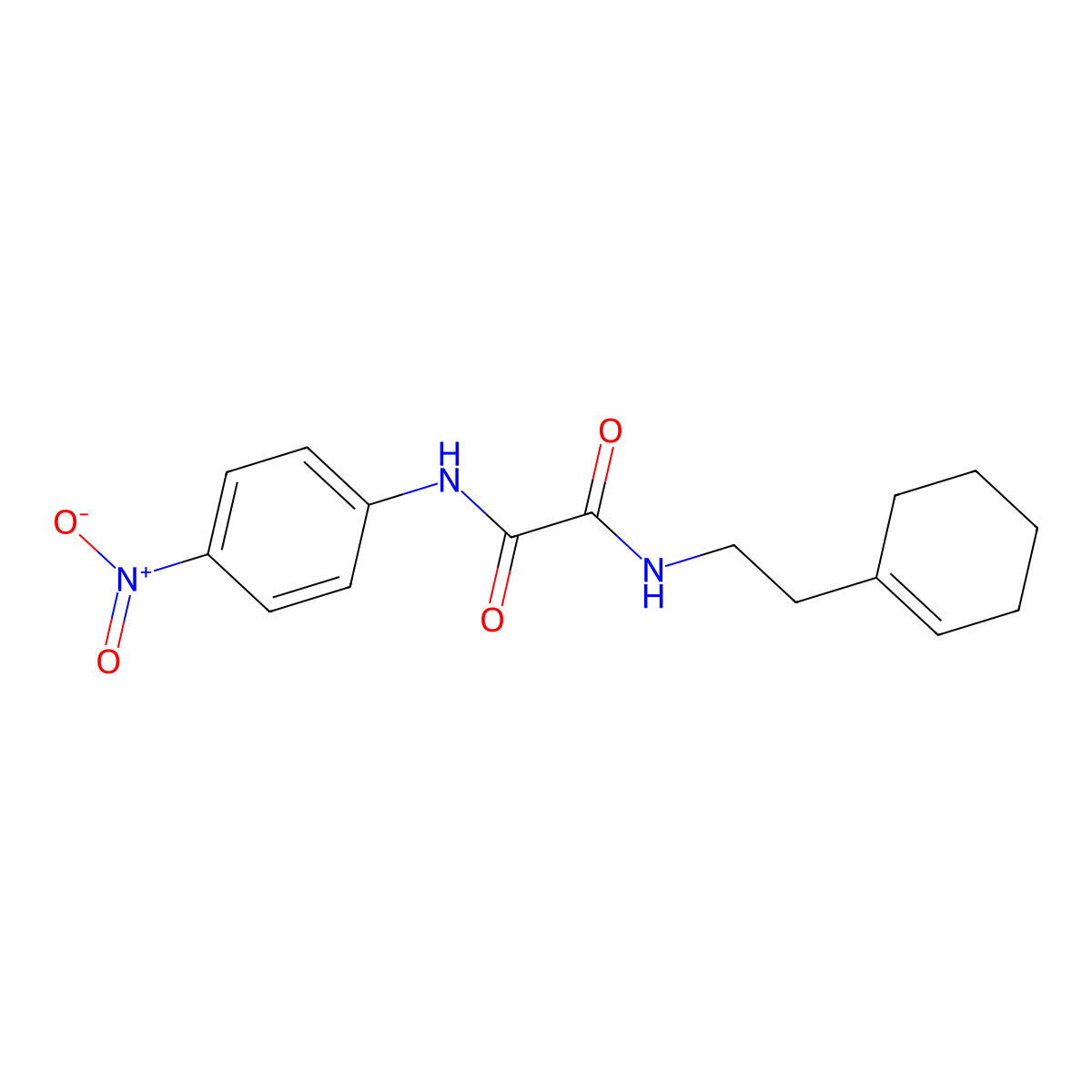N-[2-(cyclohexen-1-yl)ethyl]-N'-(4-nitrophenyl)oxamide molecular structure, CAS 432541-32-7