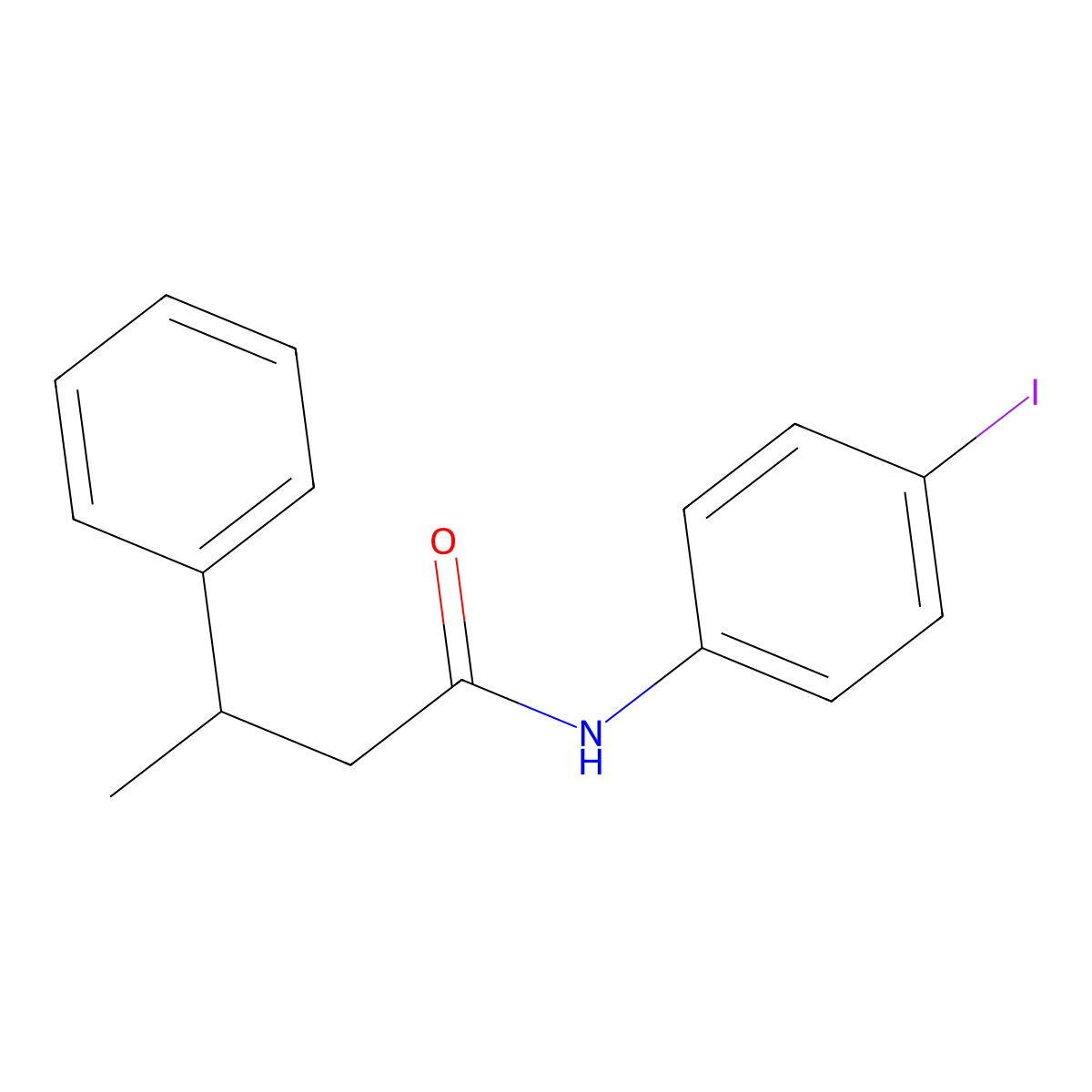 N-(4-iodophenyl)-3-phenylbutanamide molecular structure, CAS 432541-33-8
