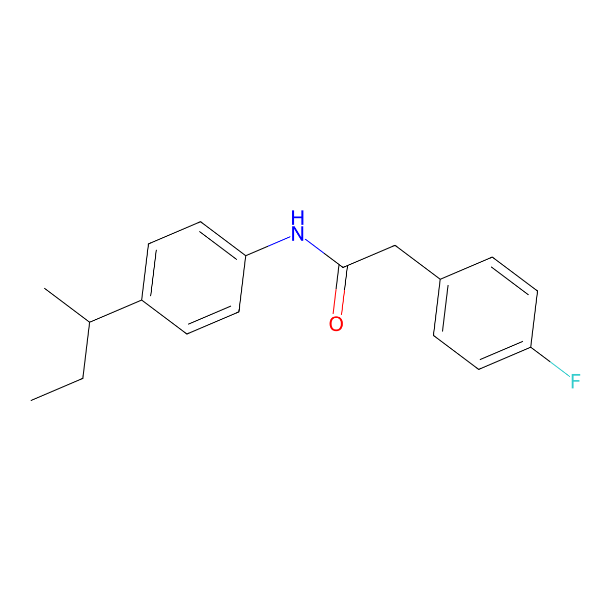 N-[4-(butan-2-yl)phenyl]-2-(4-fluorophenyl)acetamide molecular structure, CAS 432541-40-7