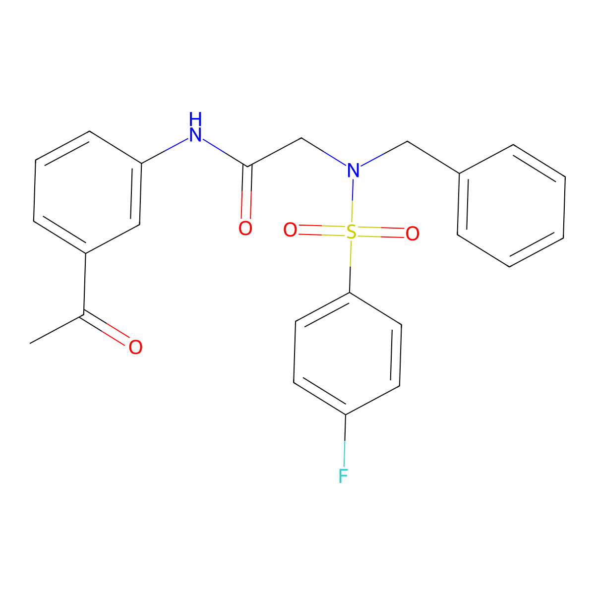 N-(3-acetylphenyl)-2-[benzyl-(4-fluorophenyl)sulfonylamino]acetamide molecular structure, CAS 432541-41-8