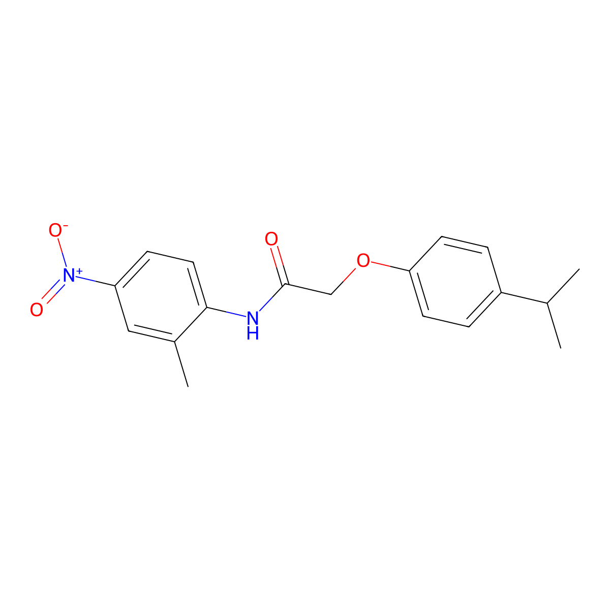 N-(2-methyl-4-nitrophenyl)-2-(4-propan-2-ylphenoxy)acetamide molecular structure, CAS 432541-46-3