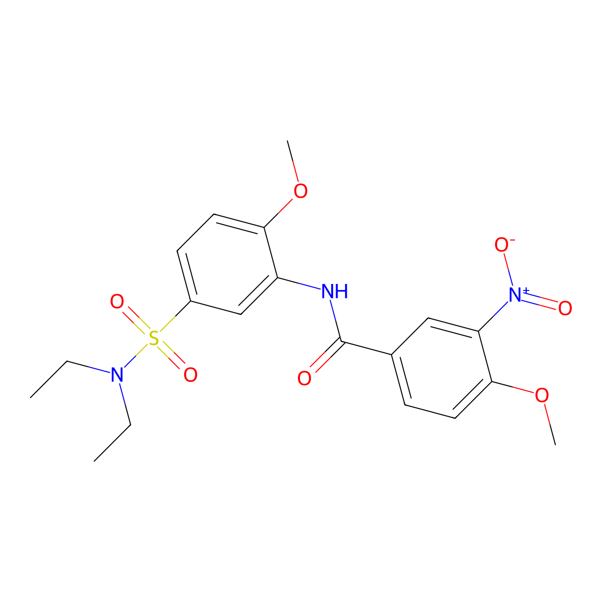 N-[5-(diethylsulfamoyl)-2-methoxyphenyl]-4-methoxy-3-nitrobenzamide molecular structure, CAS 432541-55-4