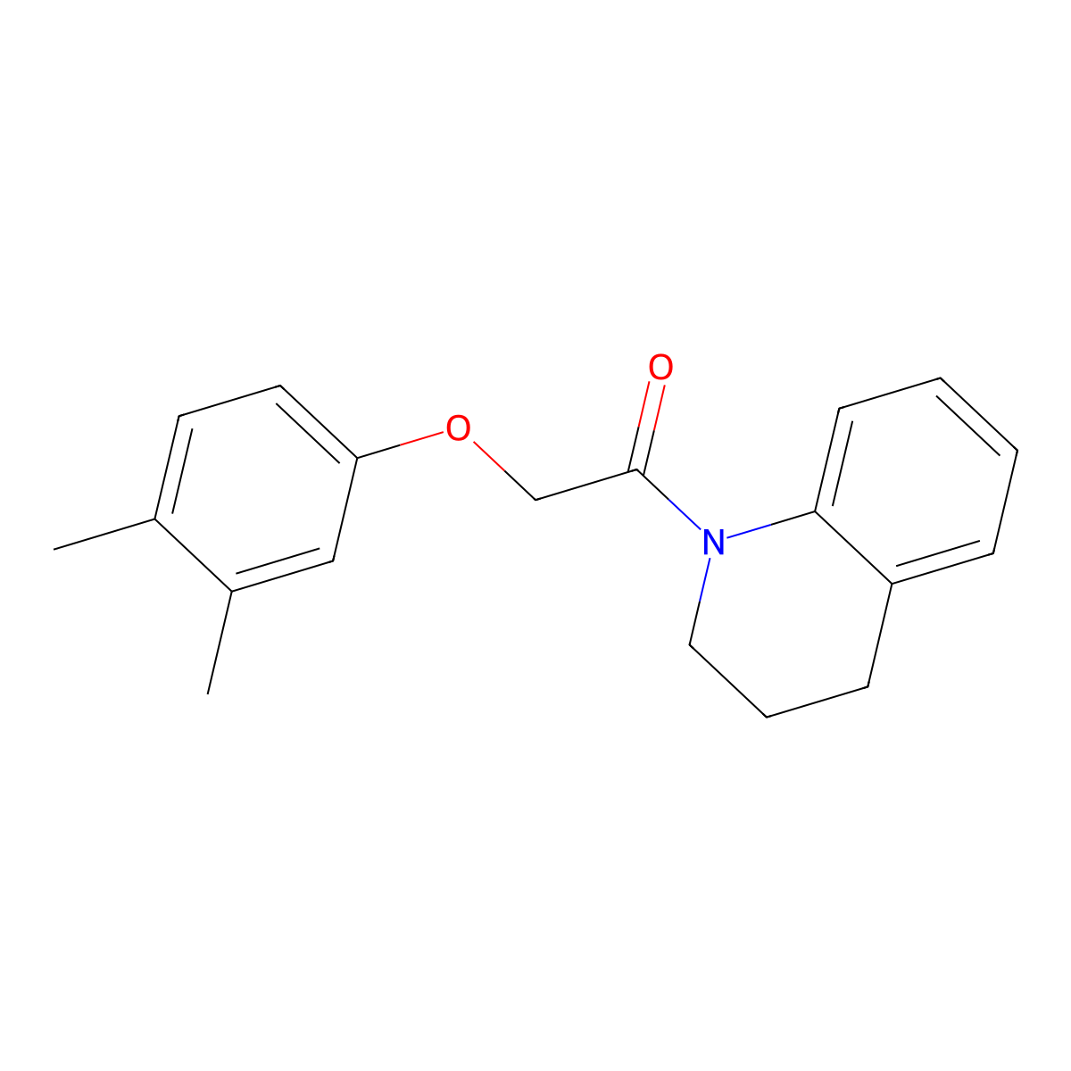 1-(3,4-dihydro-2H-quinolin-1-yl)-2-(3,4-dimethylphenoxy)ethanone molecular structure, CAS 432541-69-0