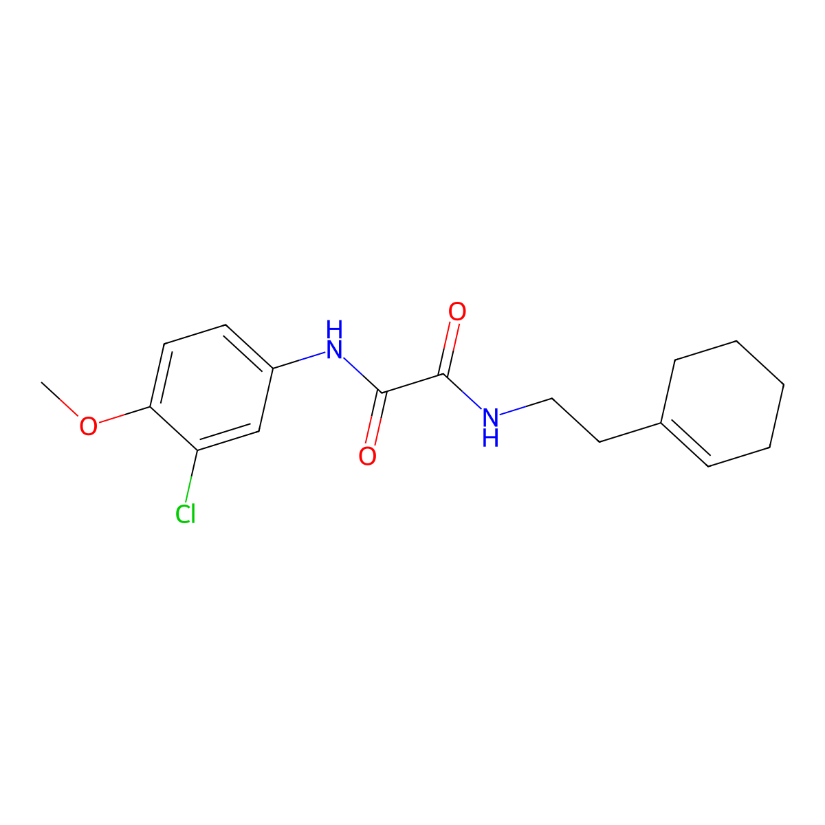 N'-(3-chloro-4-methoxyphenyl)-N-[2-(cyclohexen-1-yl)ethyl]oxamide molecular structure, CAS 432541-81-6