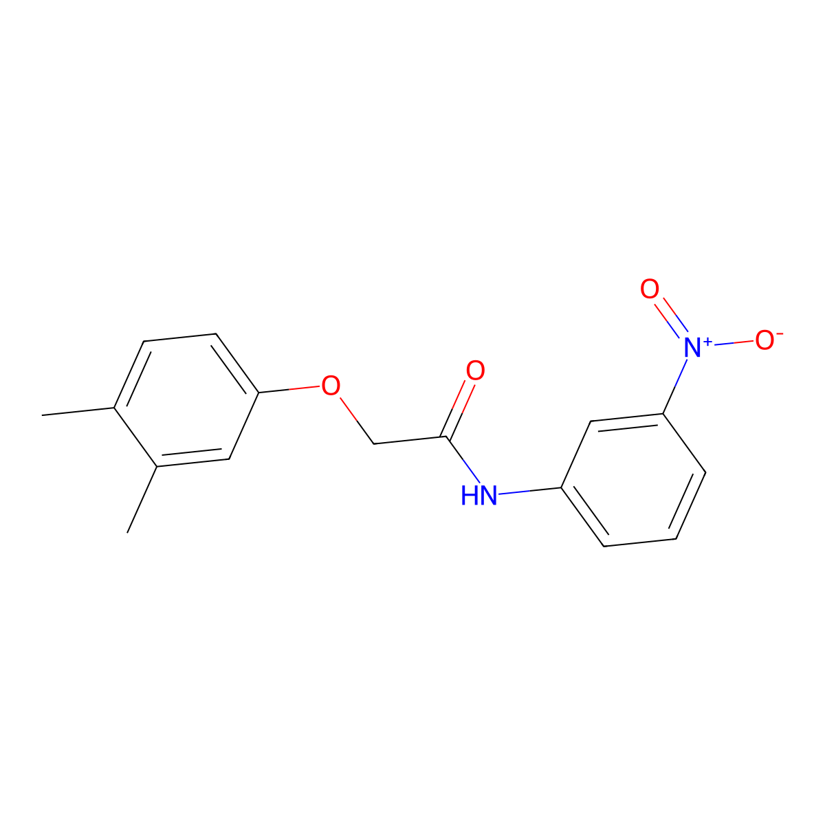 2-(3,4-dimethylphenoxy)-N-(3-nitrophenyl)acetamide molecular structure, CAS 432541-83-8