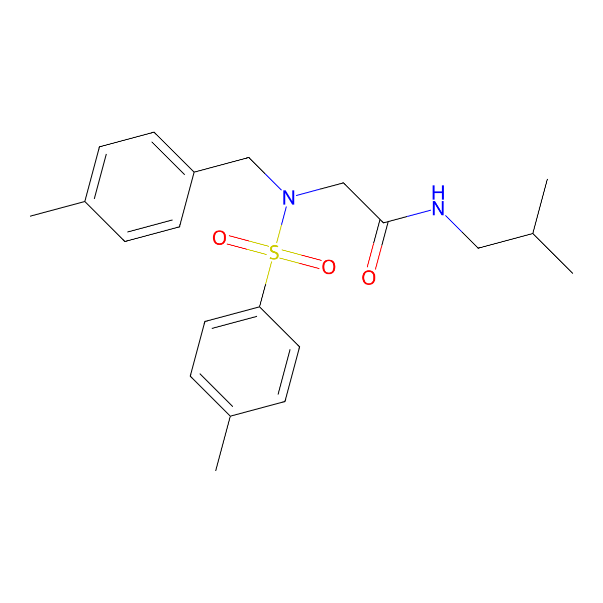 2-[(4-methylphenyl)methyl-(4-methylphenyl)sulfonylamino]-N-(2-methylpropyl)acetamide molecular structure, CAS 432541-89-4