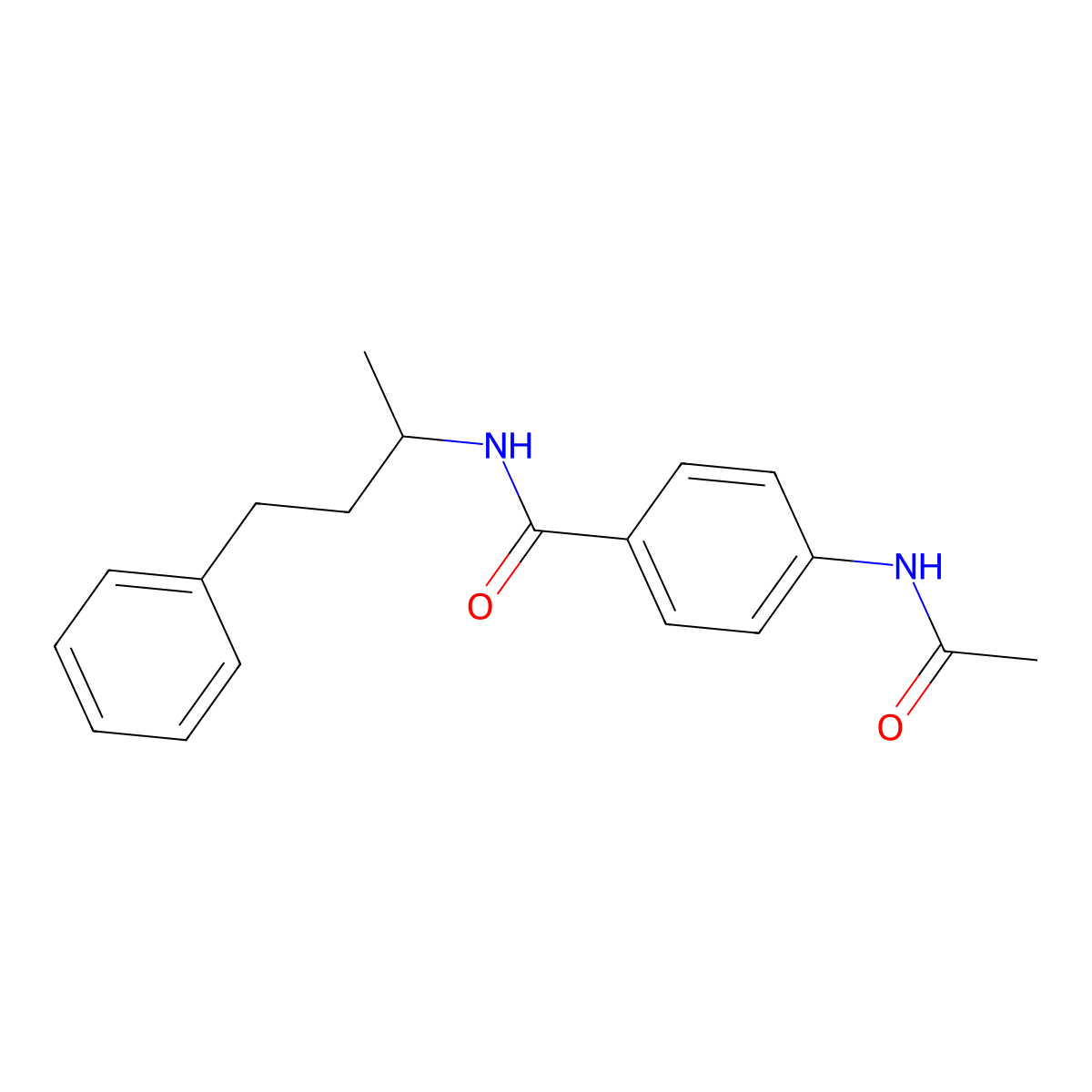 4-acetamido-N-(4-phenylbutan-2-yl)benzamide molecular structure, CAS 432542-07-9