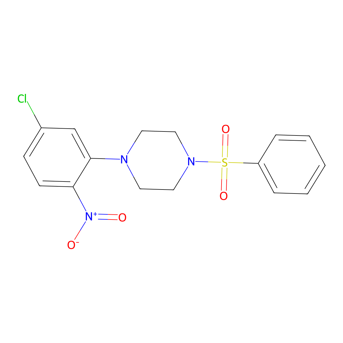 1-(Benzenesulfonyl)-4-(5-chloro-2-nitrophenyl)piperazine molecular structure, CAS 432542-13-7