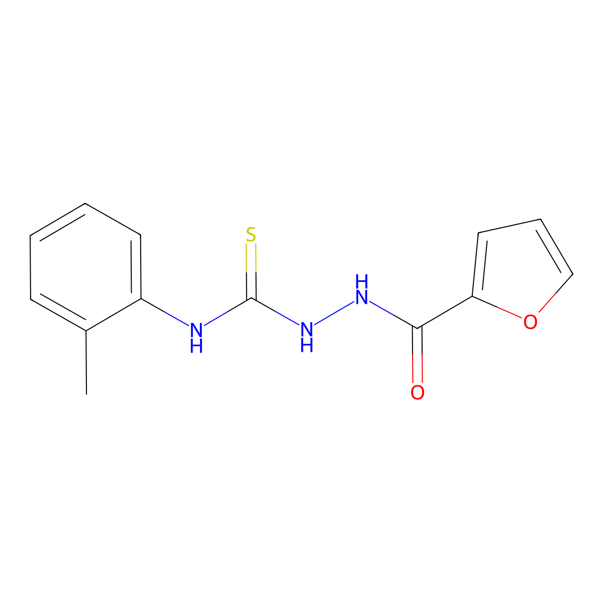 2-(2-furoyl)-N-(2-methylphenyl)hydrazinecarbothioamide molecular structure, CAS 432545-51-2