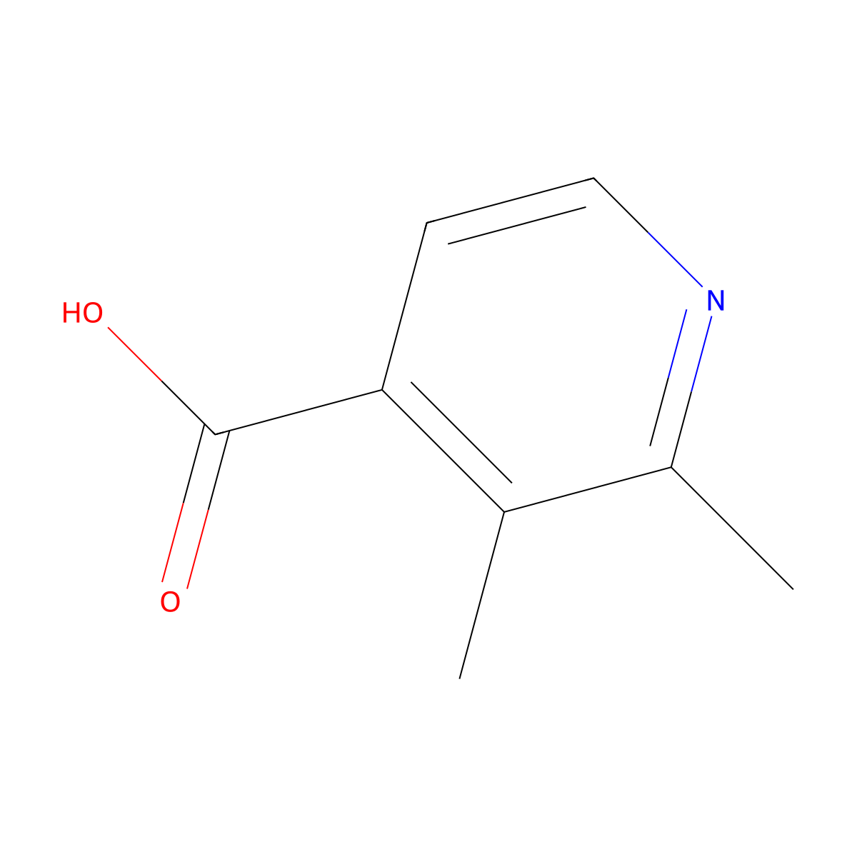 2,3-Dimethylpyridine-4-carboxylic acid molecular structure, CAS 4328-85-2