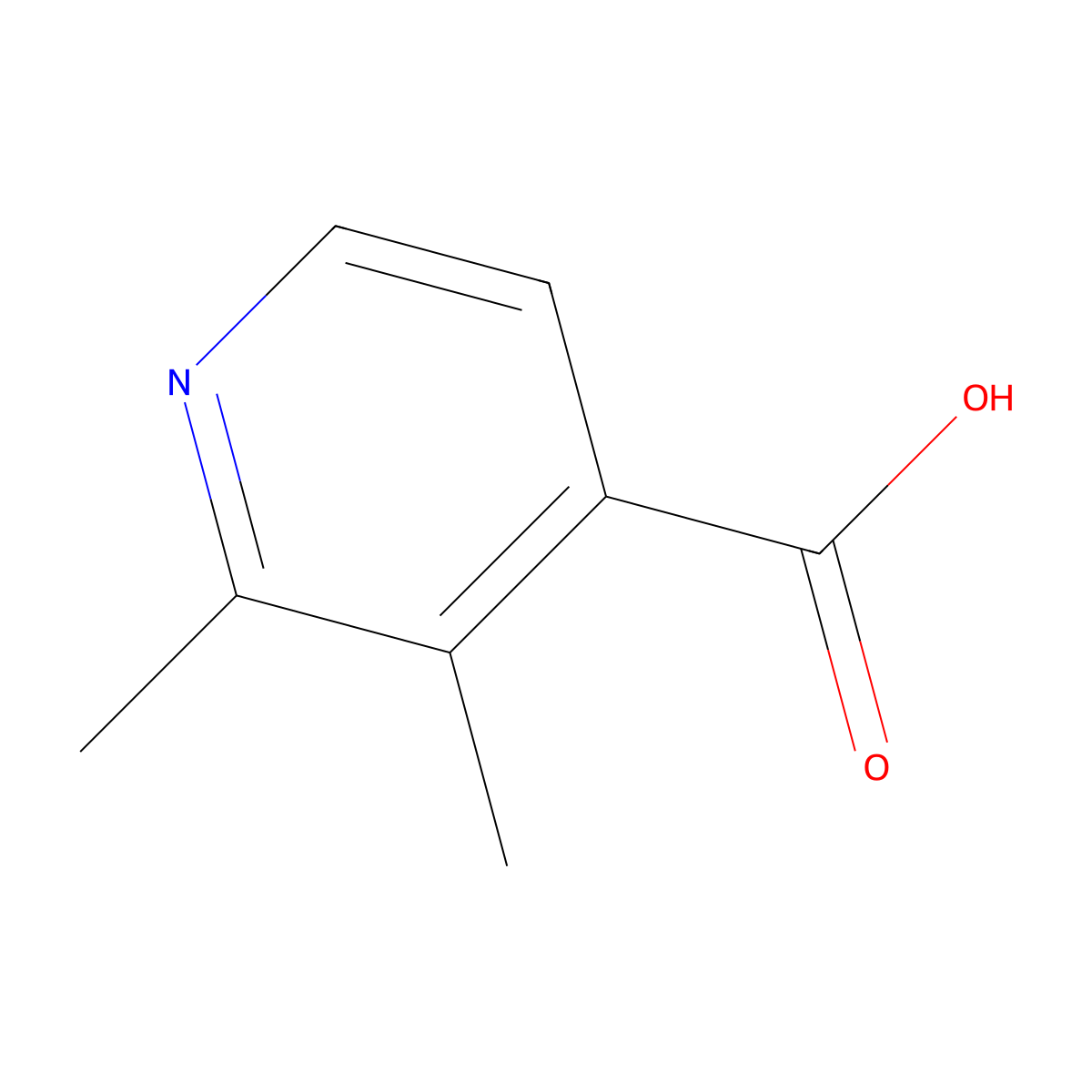 2,3-Dimethylpyridine-4-carboxylic acid molecular structure, CAS 4328-85-2