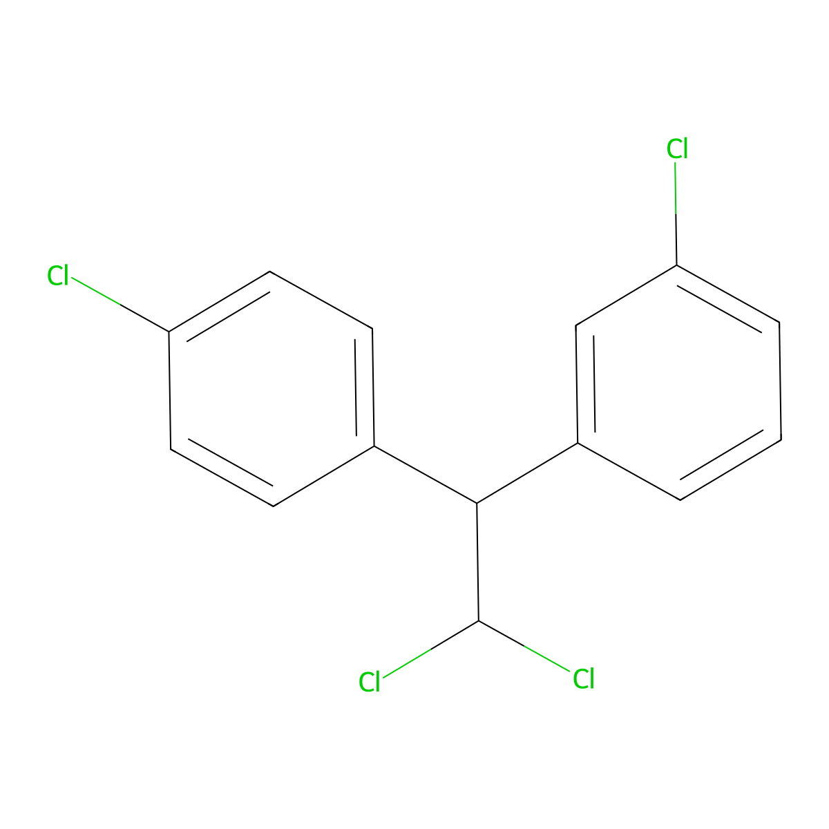1-Chloro-3-(2,2-dichloro-1-(4-chlorophenyl)ethyl)benzene molecular structure, CAS 4329-12-8