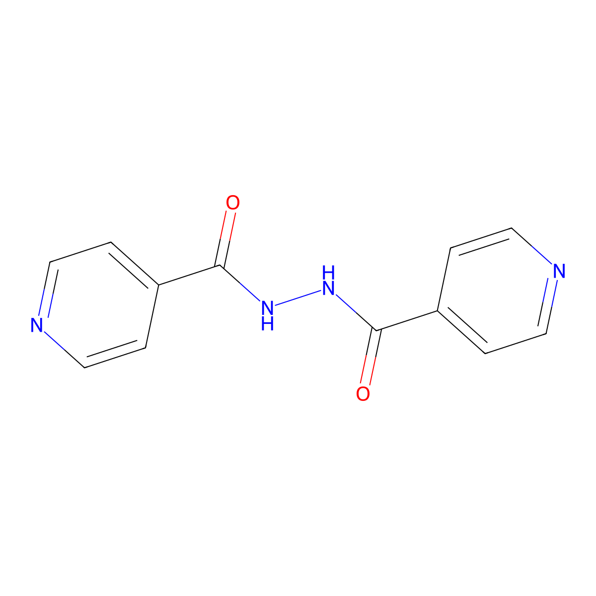 1,2-Diisonicotinoylhydrazine molecular structure, CAS 4329-75-3
