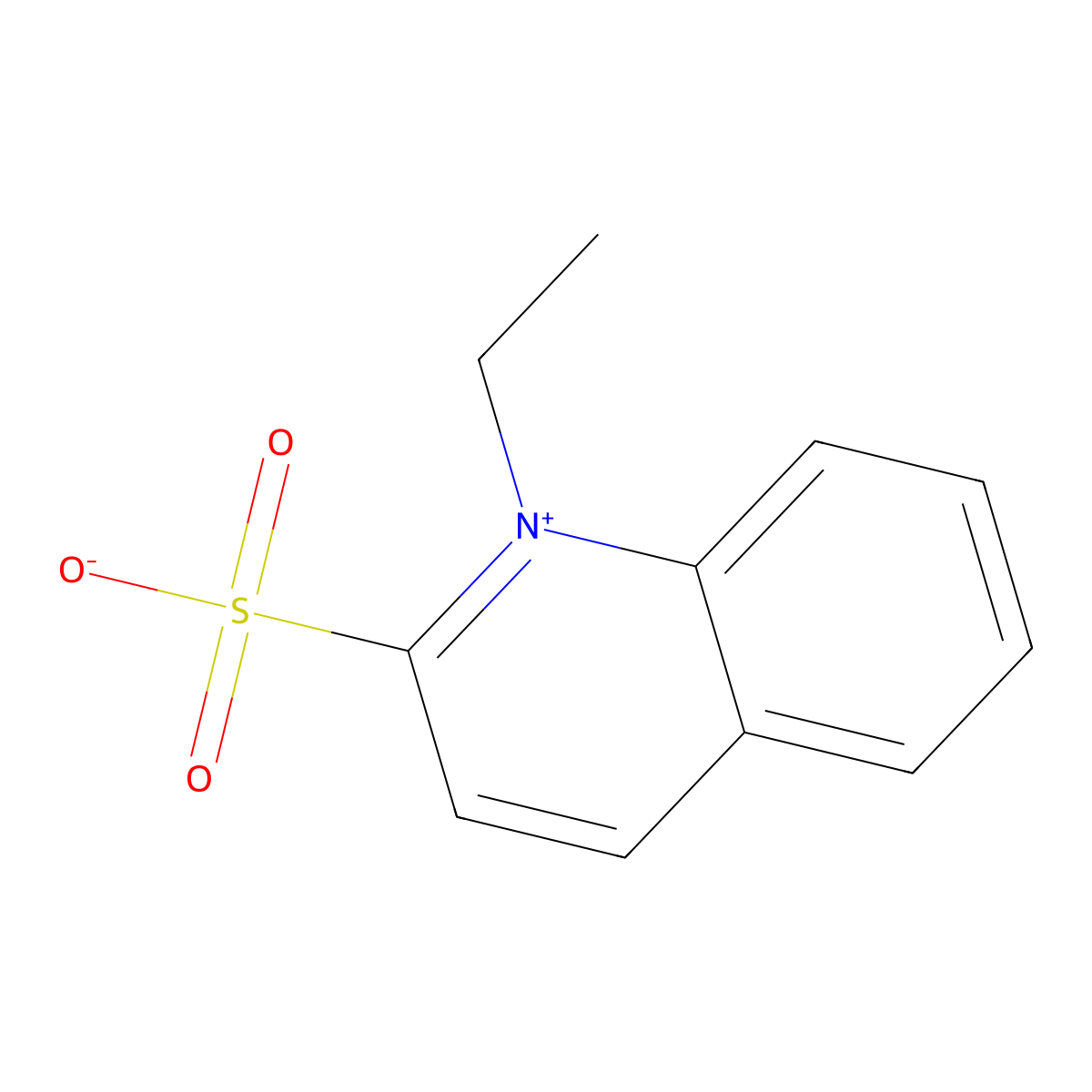 1-Ethyl-2-sulphonatoquinolinium molecular structure, CAS 4329-91-3