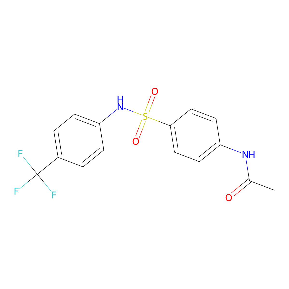 4'-[4-(Trifluoromethyl)phenylsulfamoyl]acetanilide molecular structure, CAS 433-00-1