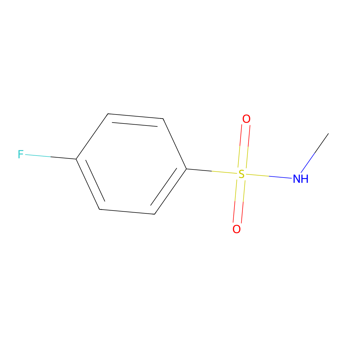 4-fluoro-N-methylbenzene-1-sulfonamide molecular structure, CAS 433-14-7