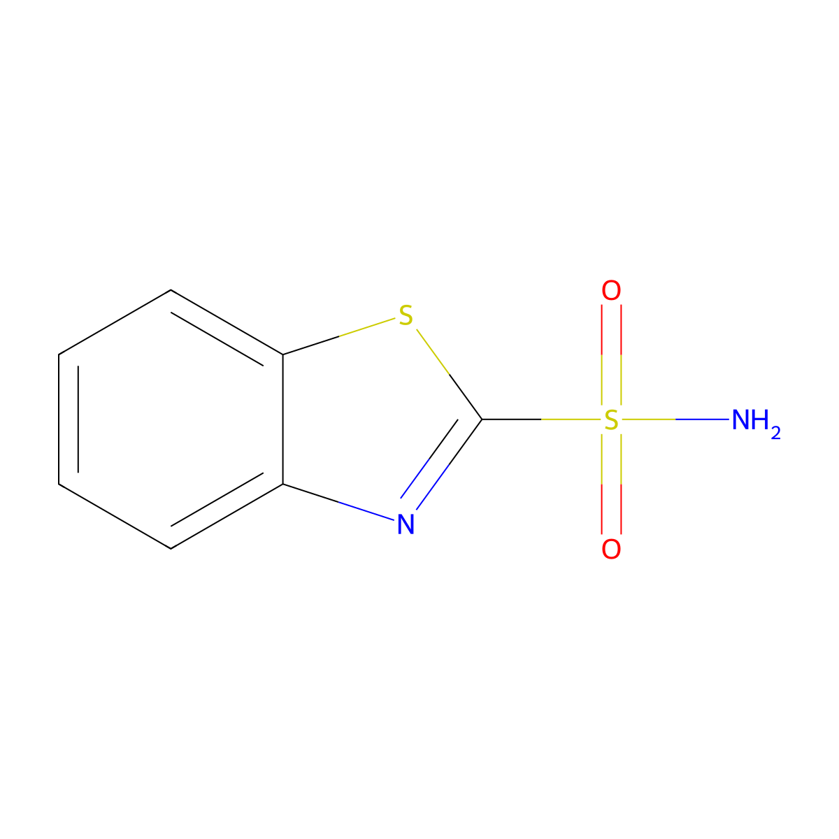 2-Benzothiazolesulfonamide molecular structure, CAS 433-17-0