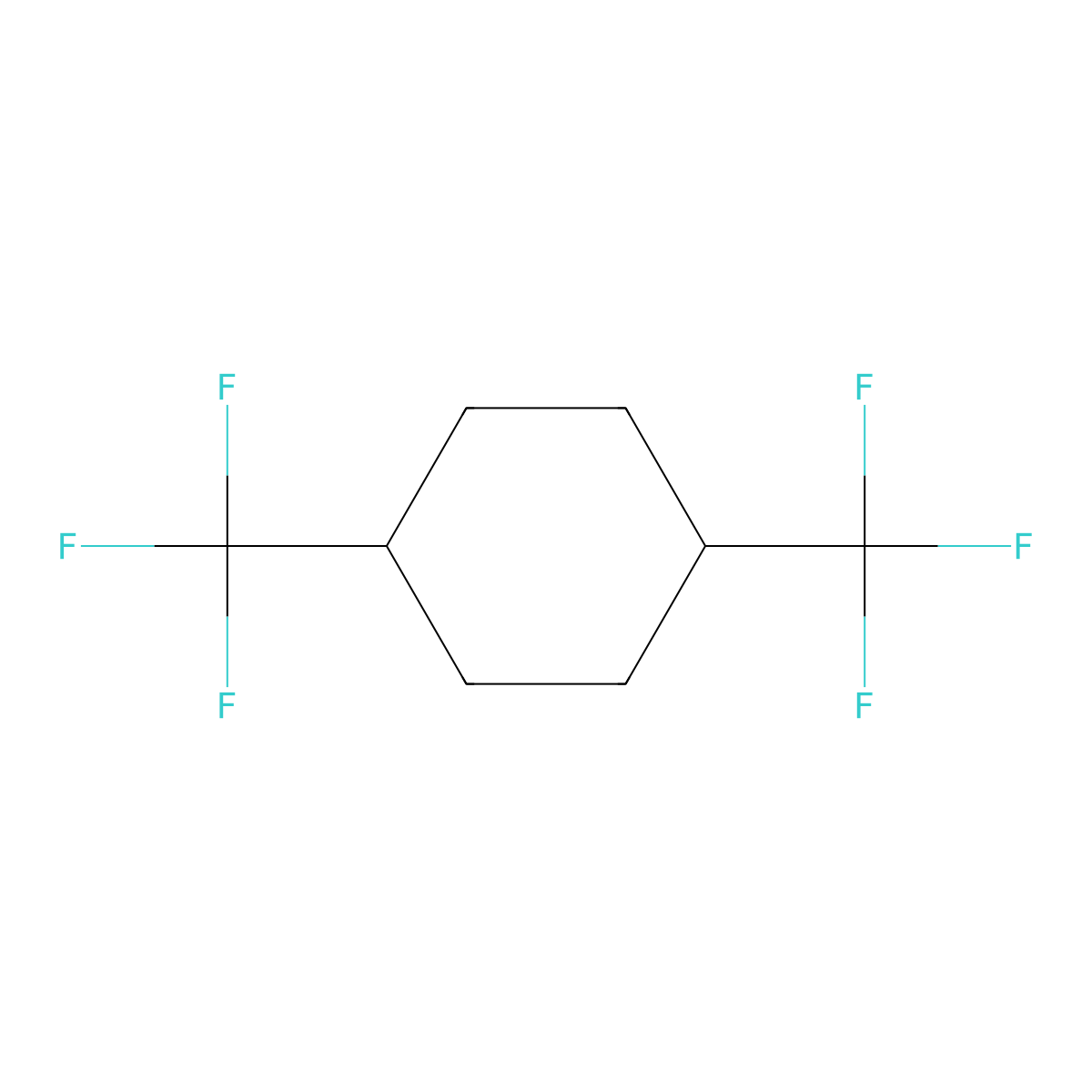 1,4-Bis(trifluoromethyl)cyclohexane molecular structure, CAS 433-18-1