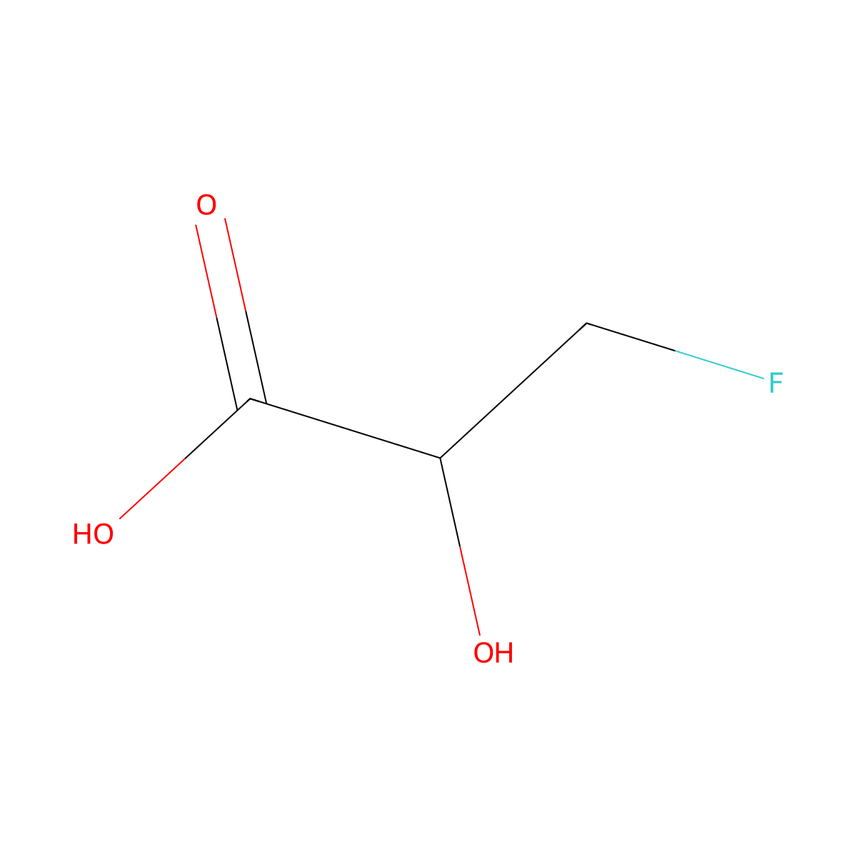 3-Fluoro-2-hydroxypropanoic acid molecular structure, CAS 433-47-6