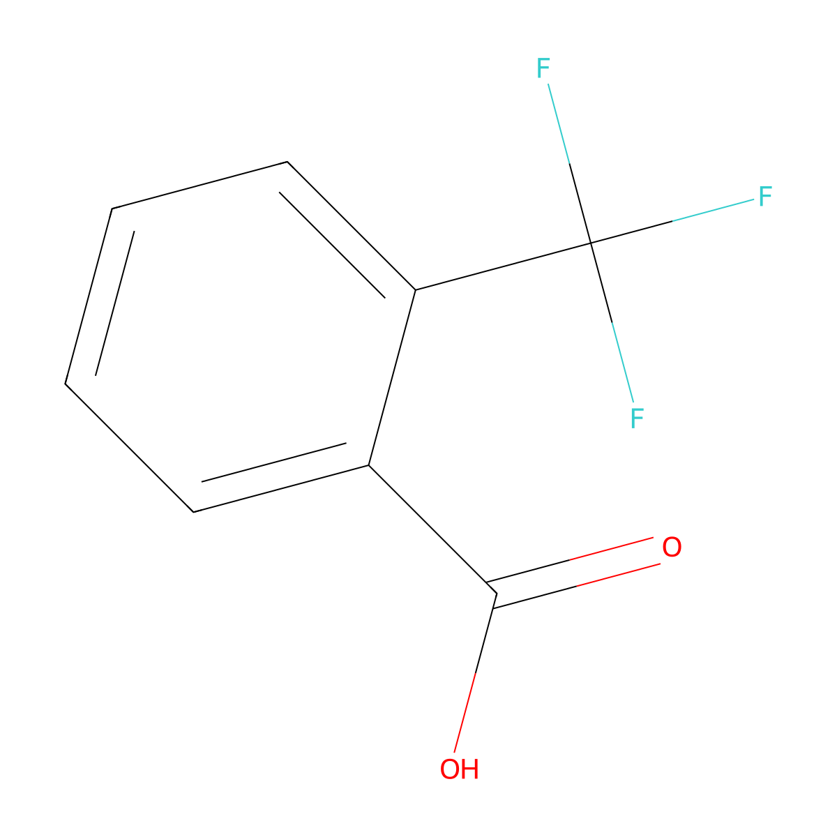 2-(Trifluoromethyl)benzoic acid molecular structure, CAS 433-97-6