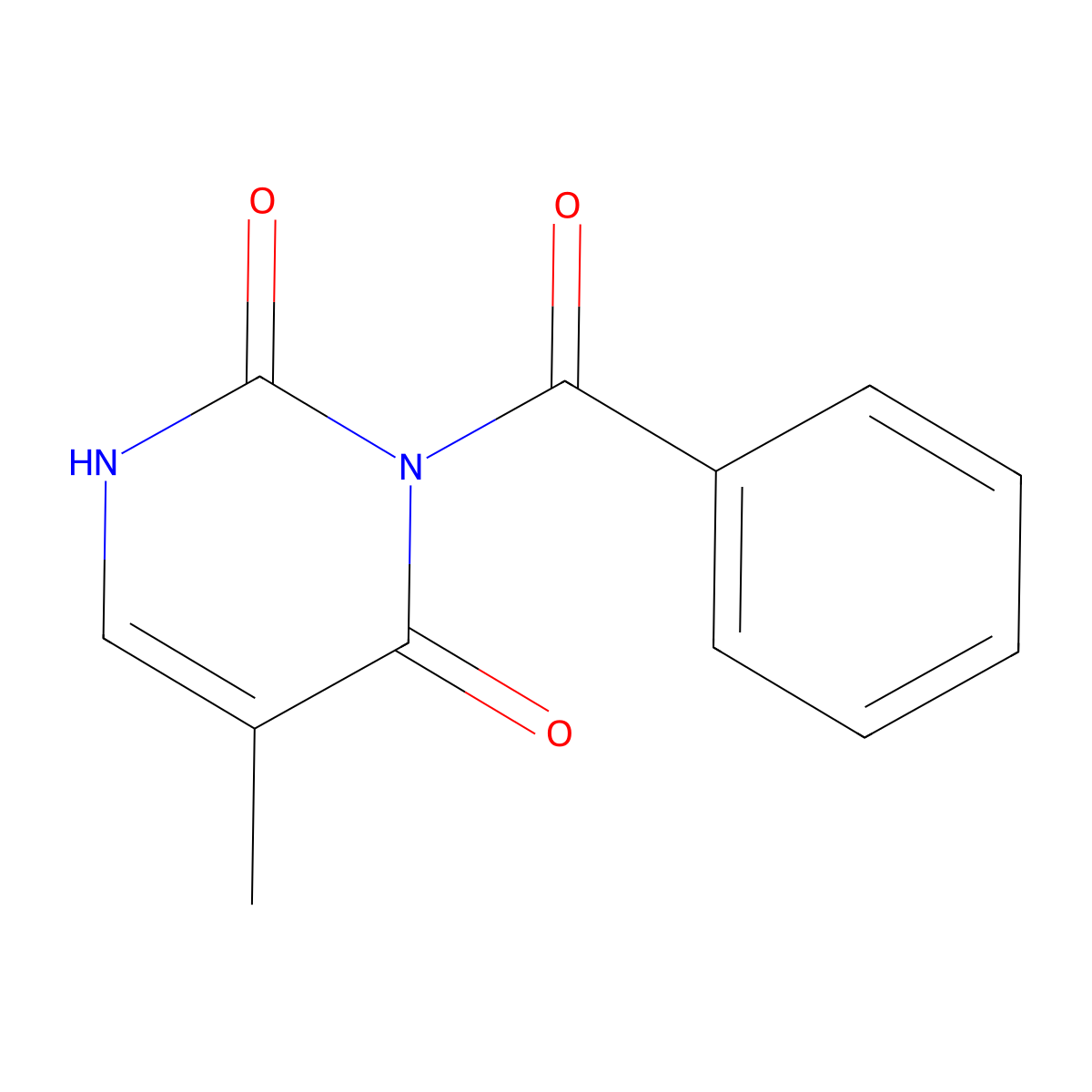 N3-benzoylthymine molecular structure, CAS 4330-20-5
