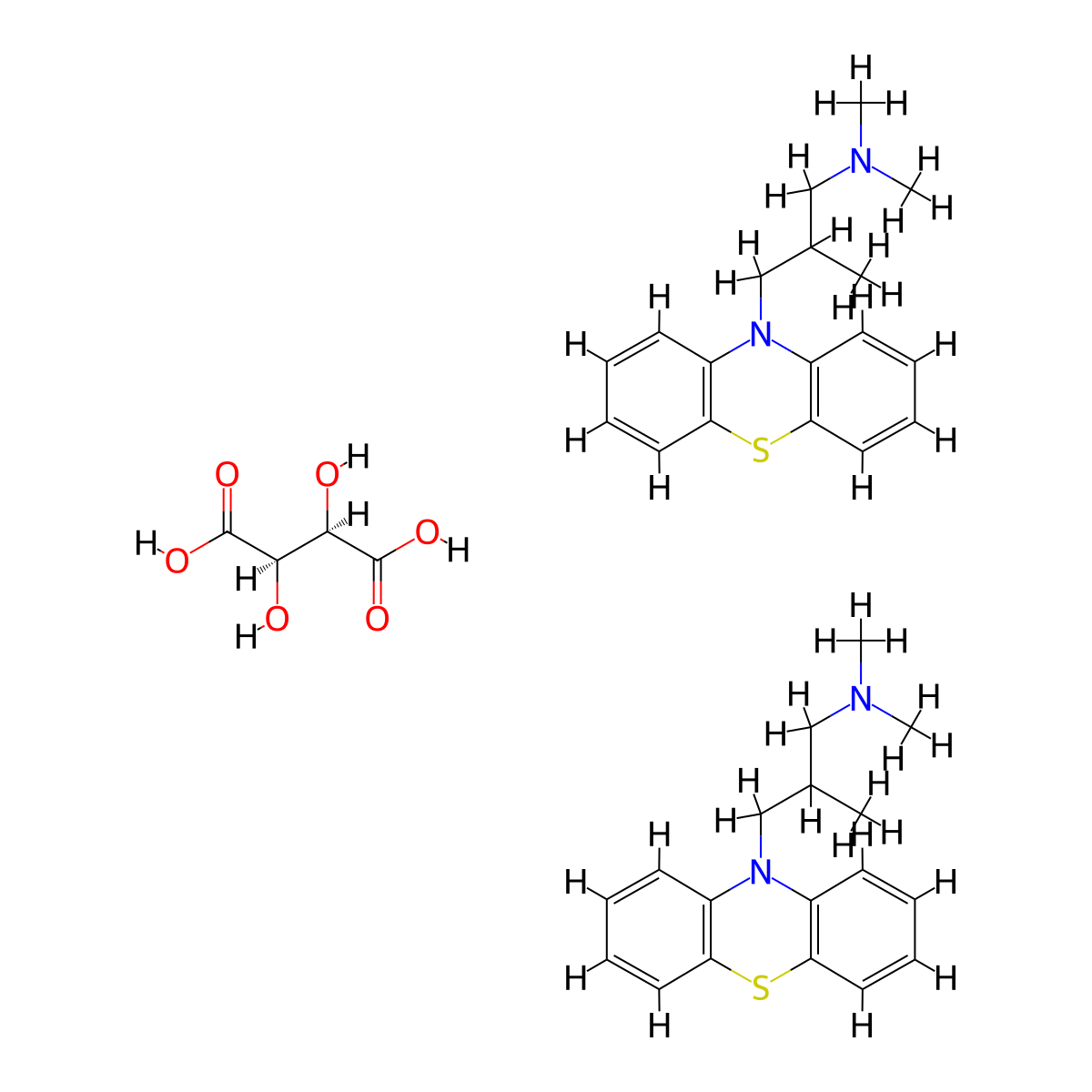 Trimeprazine Tartrate molecular structure, CAS 4330-99-8