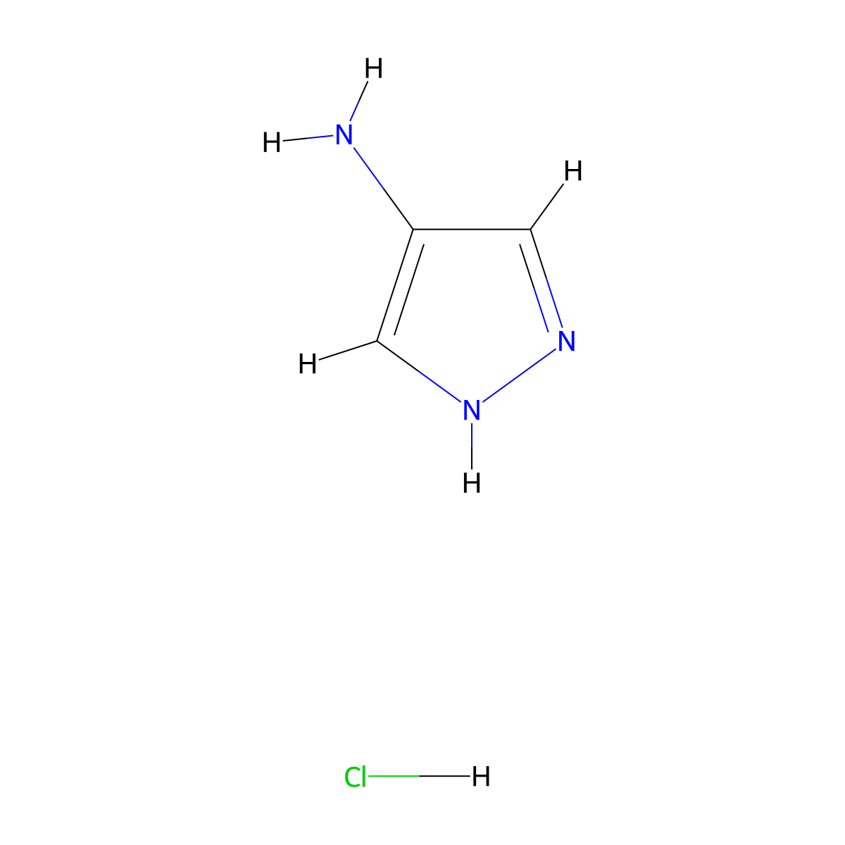 Pyrazole, 4-amino-, hydrochloride molecular structure, CAS 4331-28-6