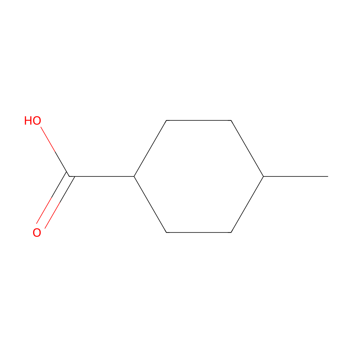 4-Methylcyclohexanecarboxylic acid molecular structure, CAS 4331-54-8