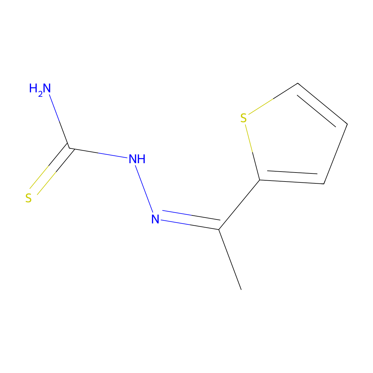 ((Z)-1-thiophen-2-ylethylideneamino)thiourea molecular structure, CAS 433212-75-0