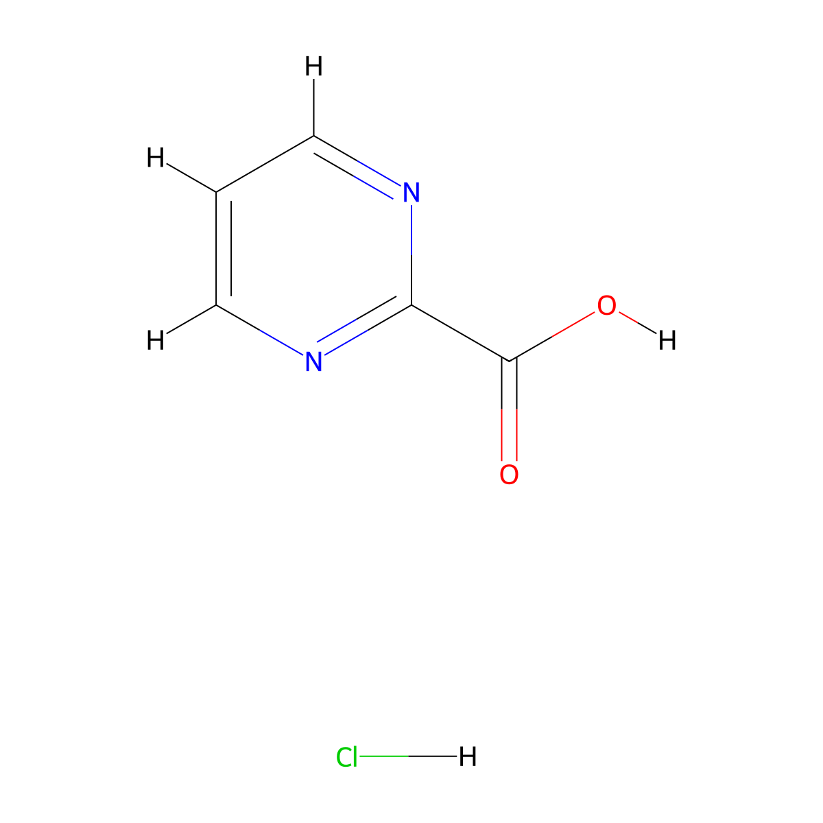 Pyrimidine-2-carboxylic acid hydrochloride molecular structure, CAS 433214-15-4