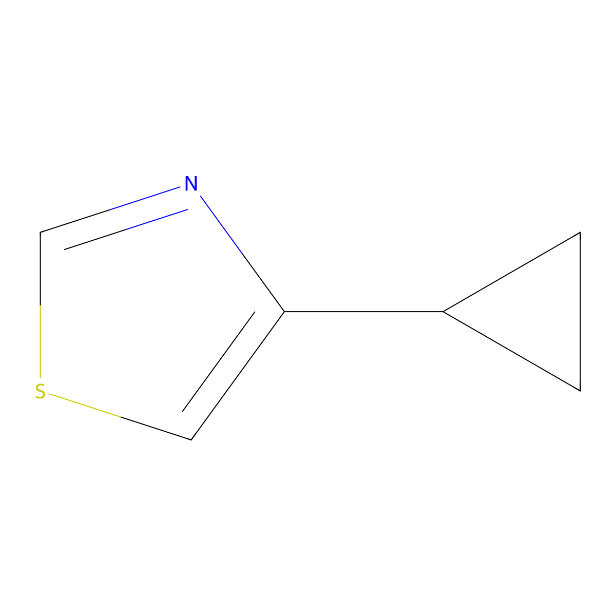 4-Cyclopropyl-1,3-thiazole molecular structure, CAS 433217-34-6