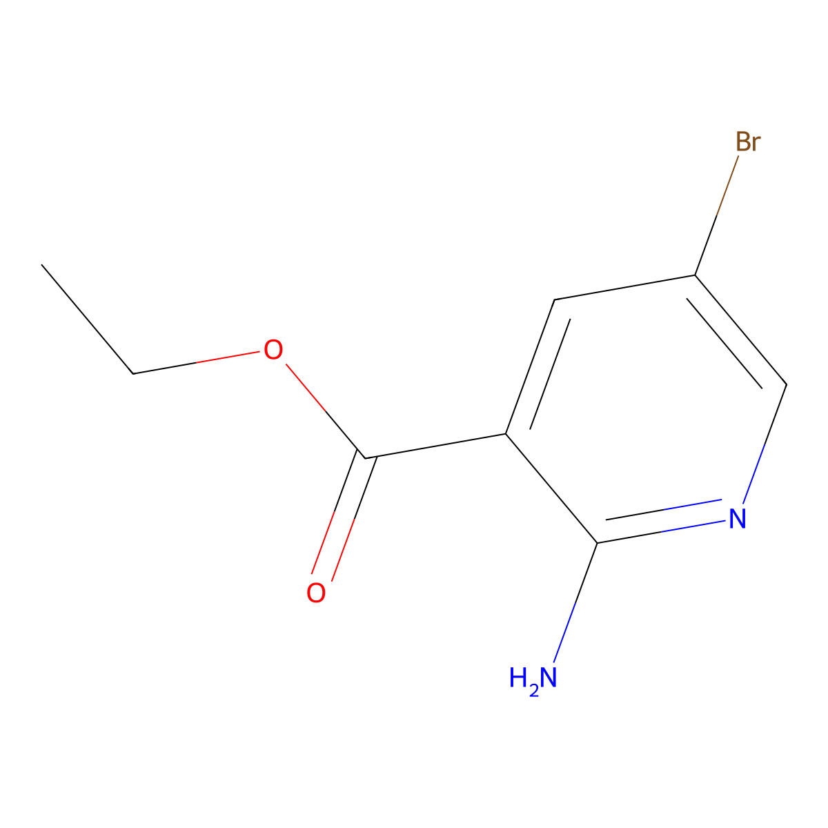 Ethyl 2-amino-5-bromopyridine-3-carboxylate molecular structure, CAS 433226-06-3