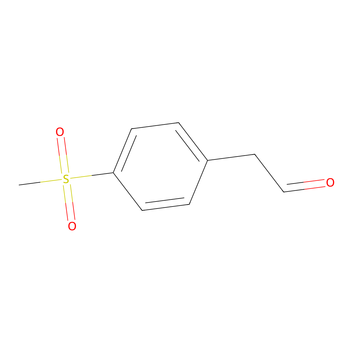 Benzeneacetaldehyde, 4-(methylsulfonyl)- molecular structure, CAS 433229-45-9