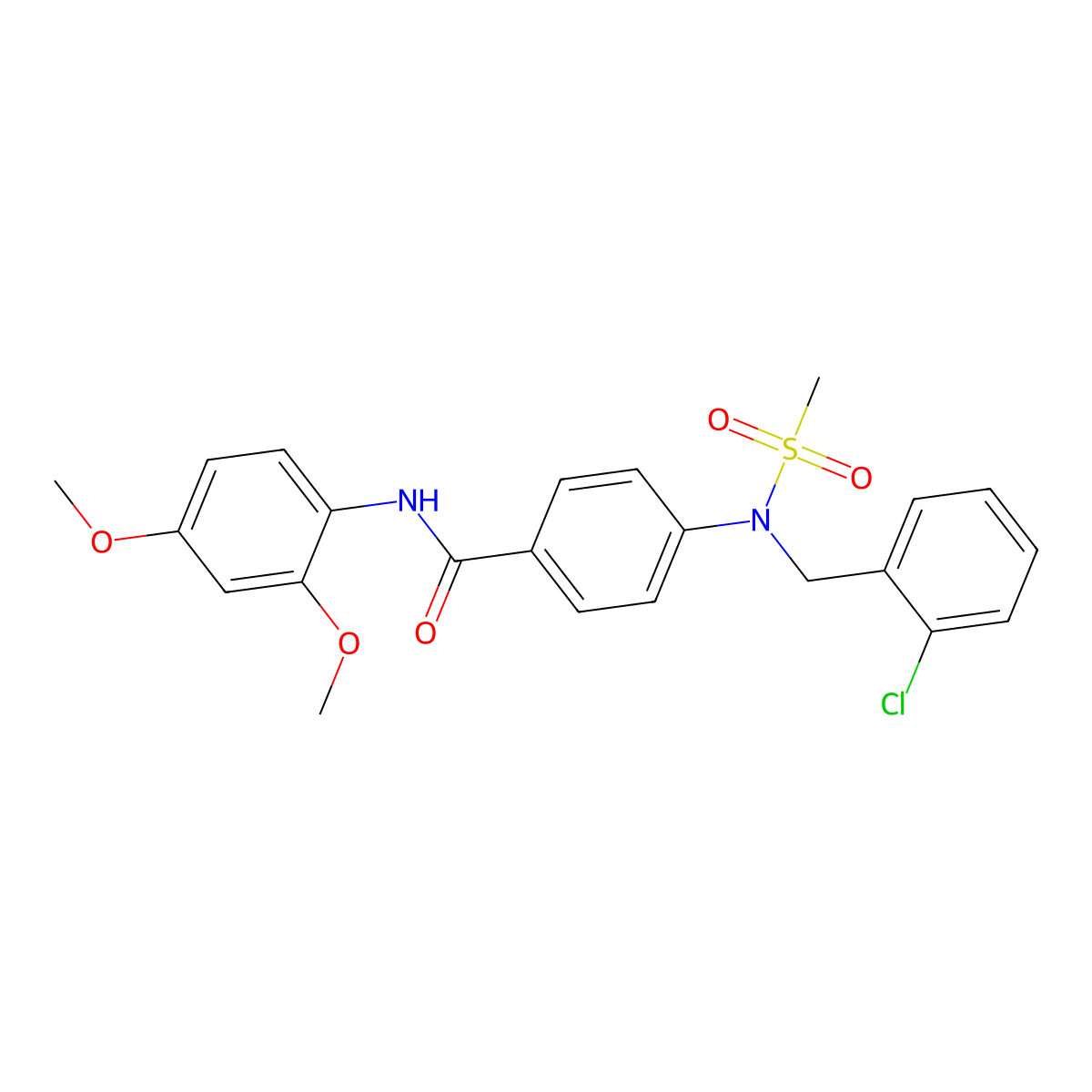 4-[(2-chlorophenyl)methyl-methylsulfonylamino]-N-(2,4-dimethoxyphenyl)benzamide molecular structure, CAS 433232-35-0