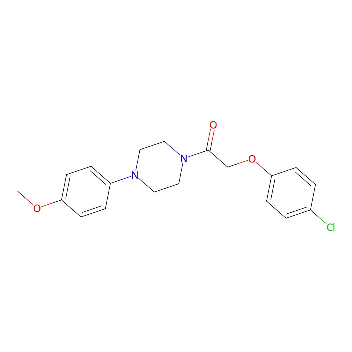 1-[(4-Chlorophenoxy)acetyl]-4-(4-methoxyphenyl)piperazine molecular structure, CAS 433232-61-2