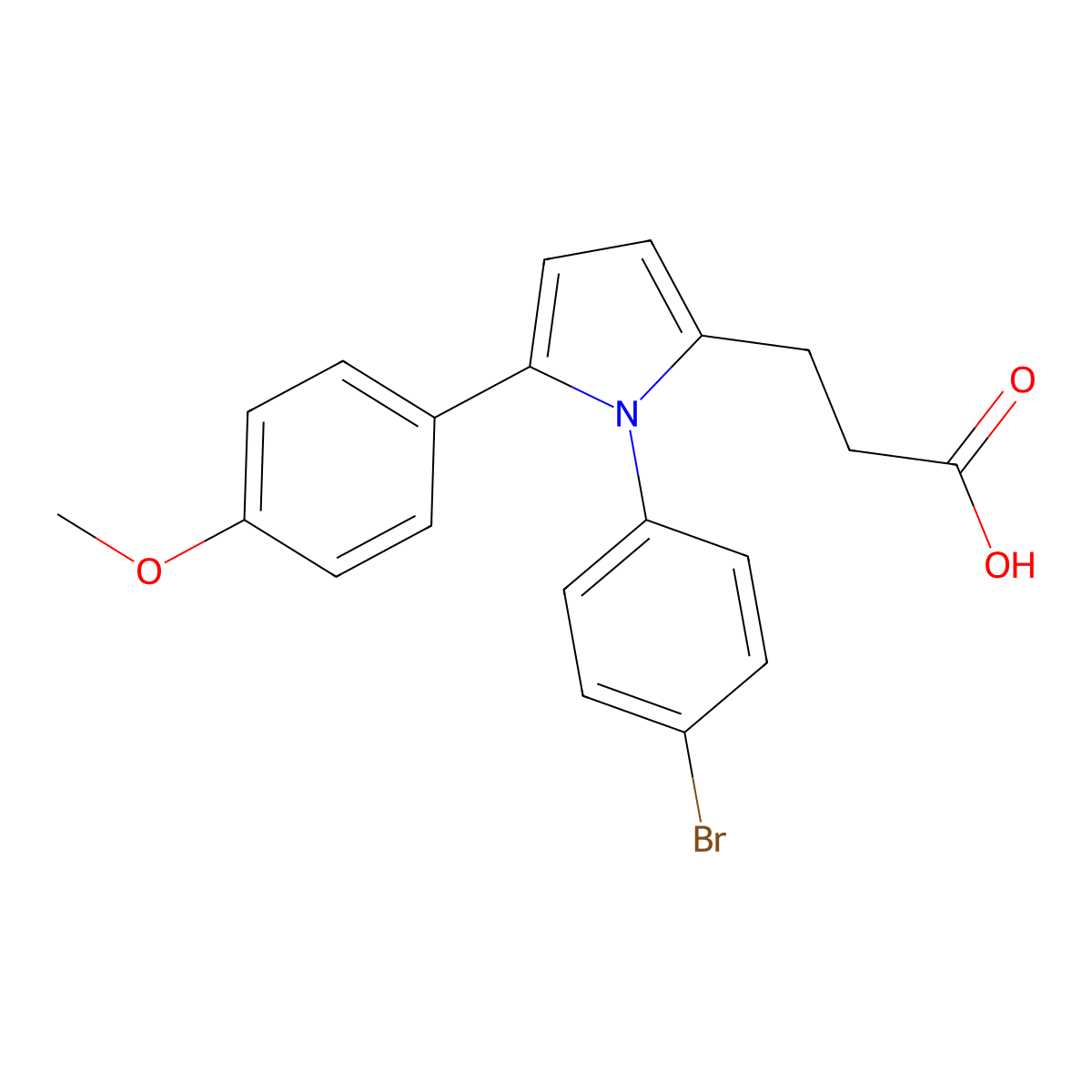 3-[1-(4-bromophenyl)-5-(4-methoxyphenyl)-1H-pyrrol-2-yl]propanoic acid molecular structure, CAS 433232-92-9