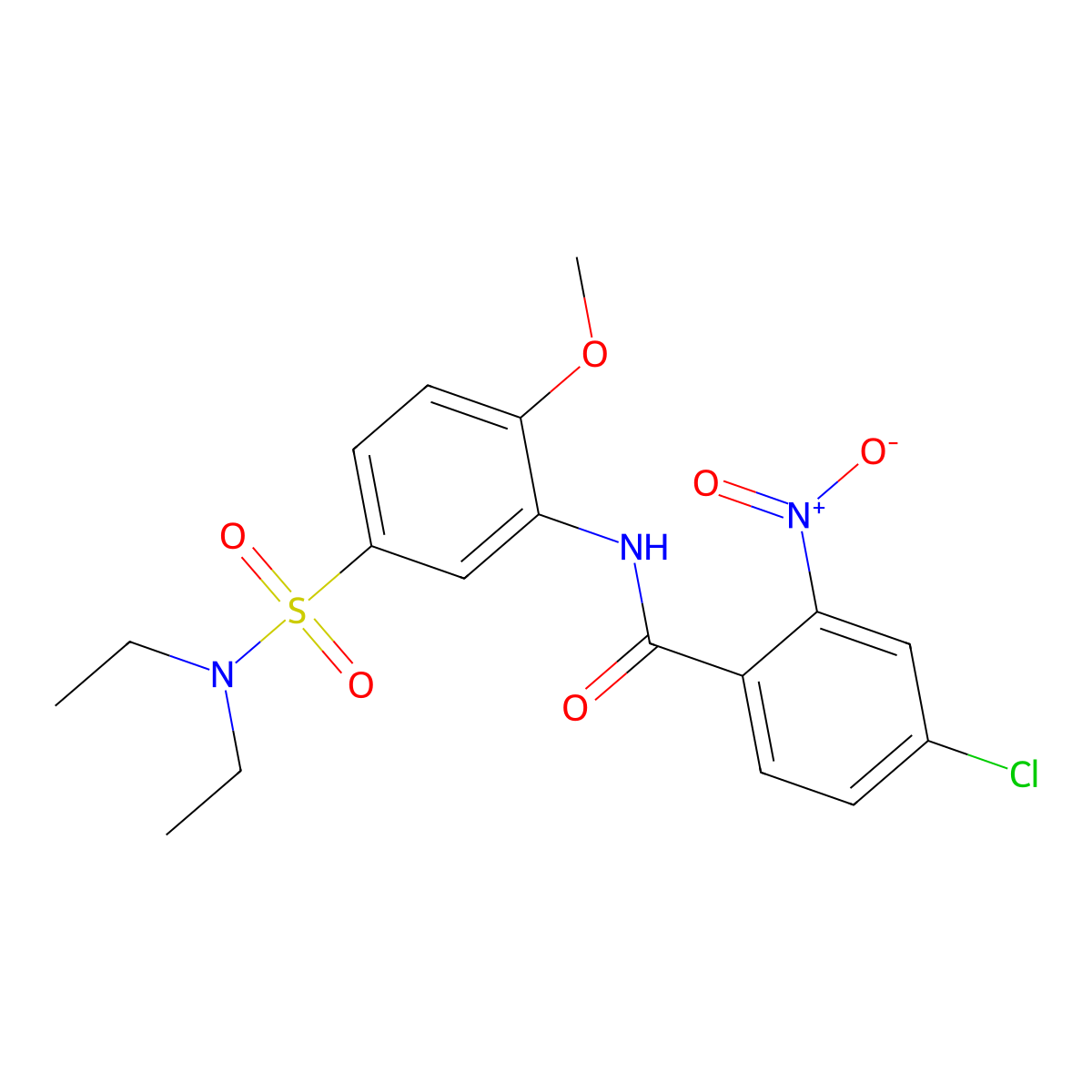 4-chloro-N-[5-(diethylsulfamoyl)-2-methoxyphenyl]-2-nitrobenzamide molecular structure, CAS 433233-26-2