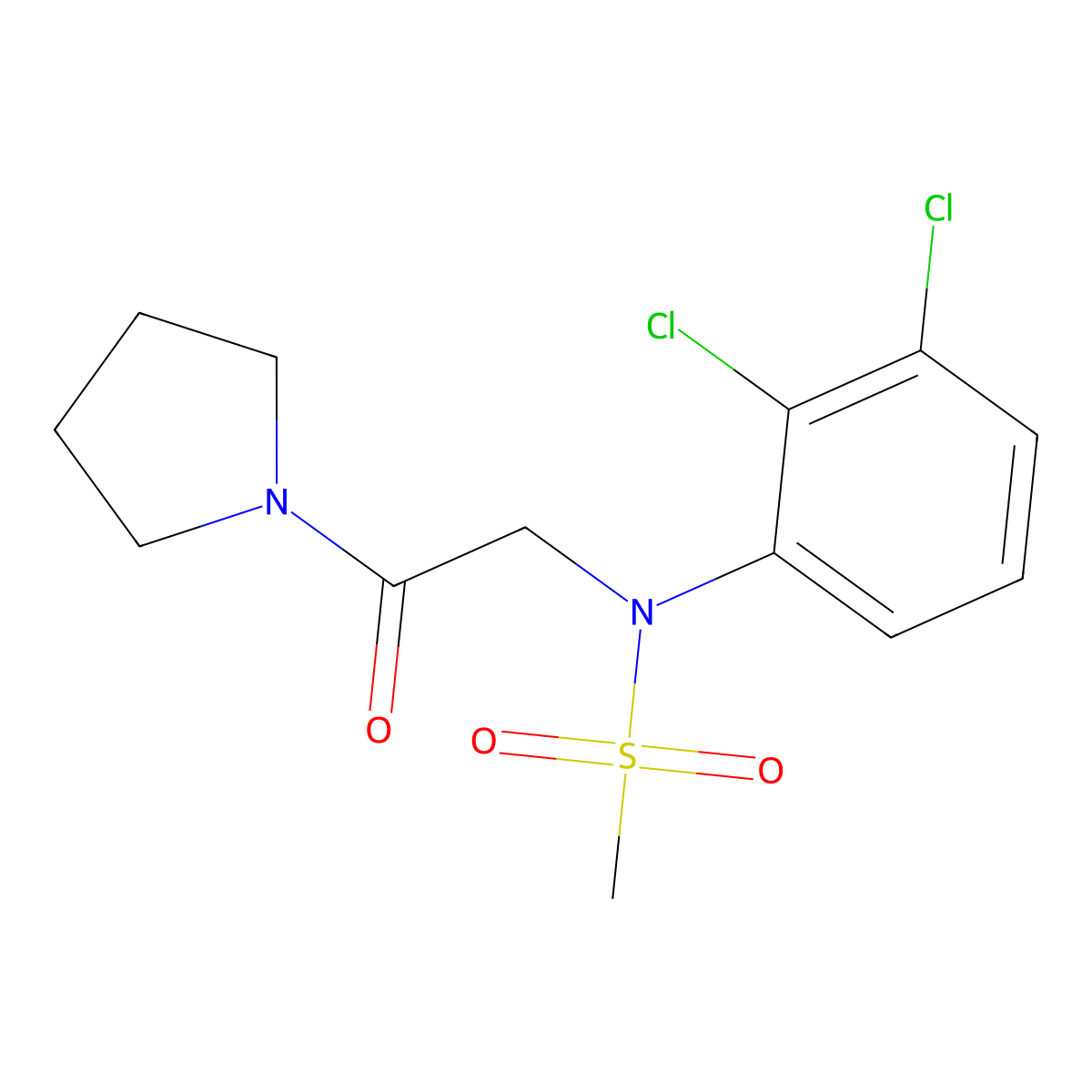 N-(2,3-dichlorophenyl)-N-(2-oxo-2-pyrrolidin-1-ylethyl)methanesulfonamide molecular structure, CAS 433233-50-2