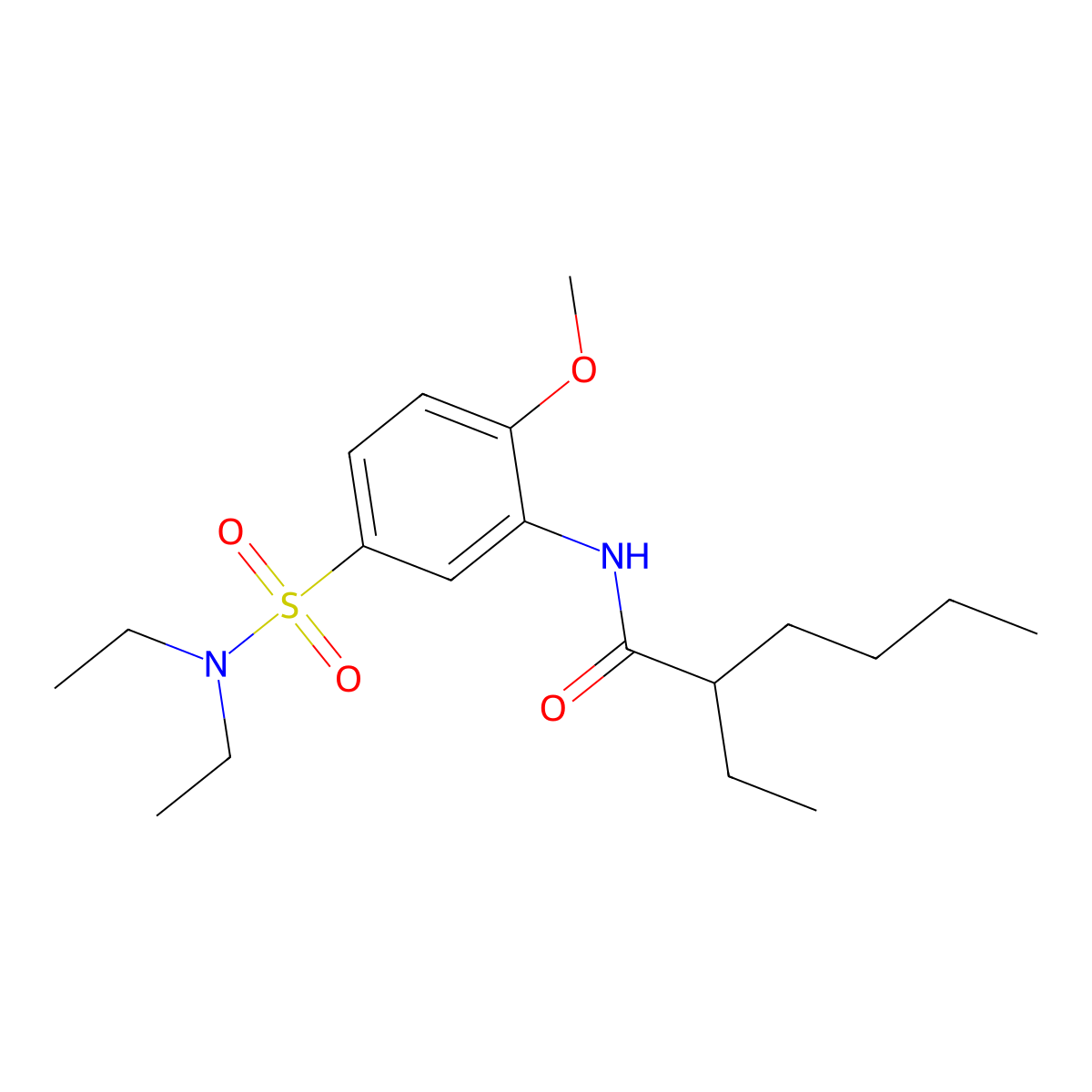 N-[5-(diethylsulfamoyl)-2-methoxyphenyl]-2-ethylhexanamide molecular structure, CAS 433233-52-4