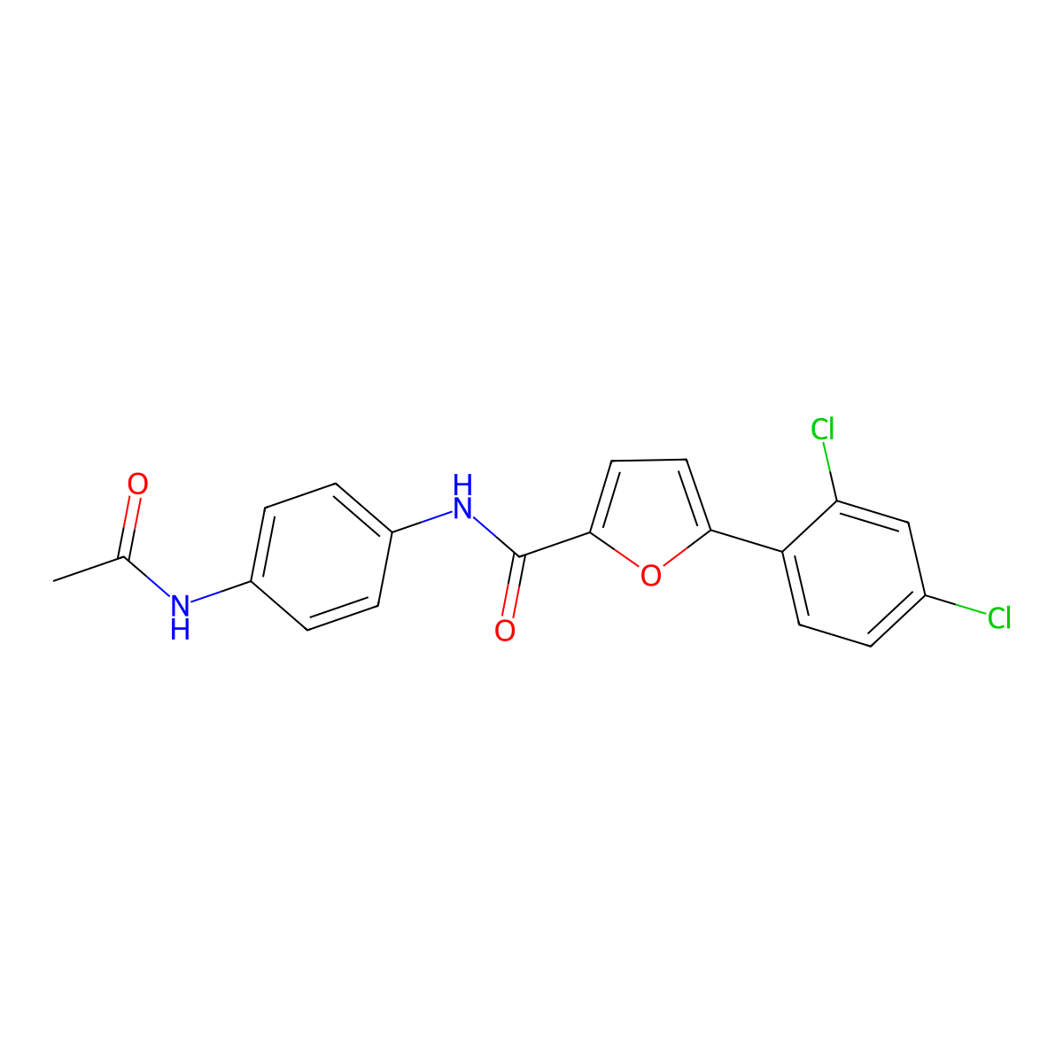 N-(4-acetamidophenyl)-5-(2,4-dichlorophenyl)furan-2-carboxamide molecular structure, CAS 433233-61-5