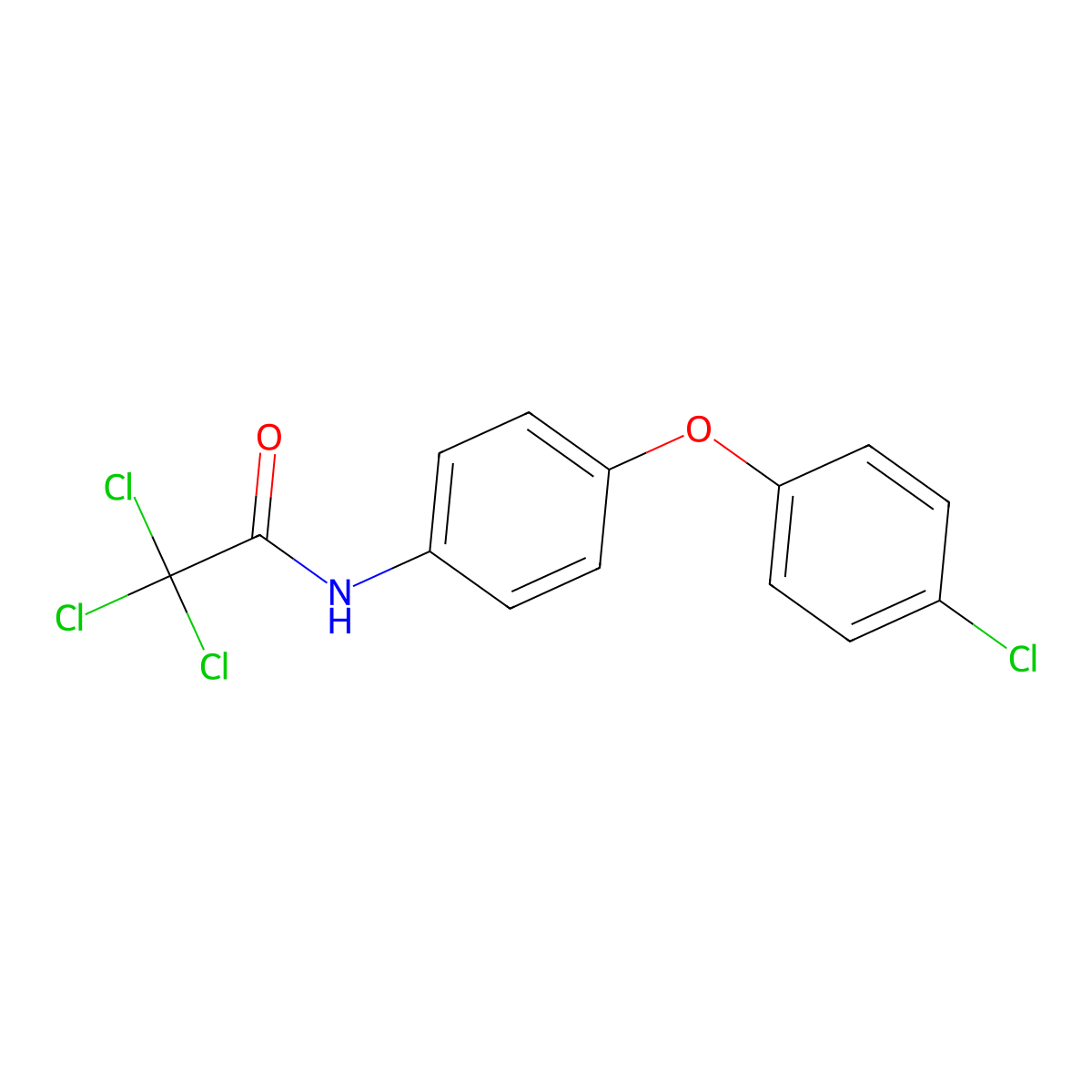 2,2,2-trichloro-N-[4-(4-chlorophenoxy)phenyl]acetamide molecular structure, CAS 433233-72-8