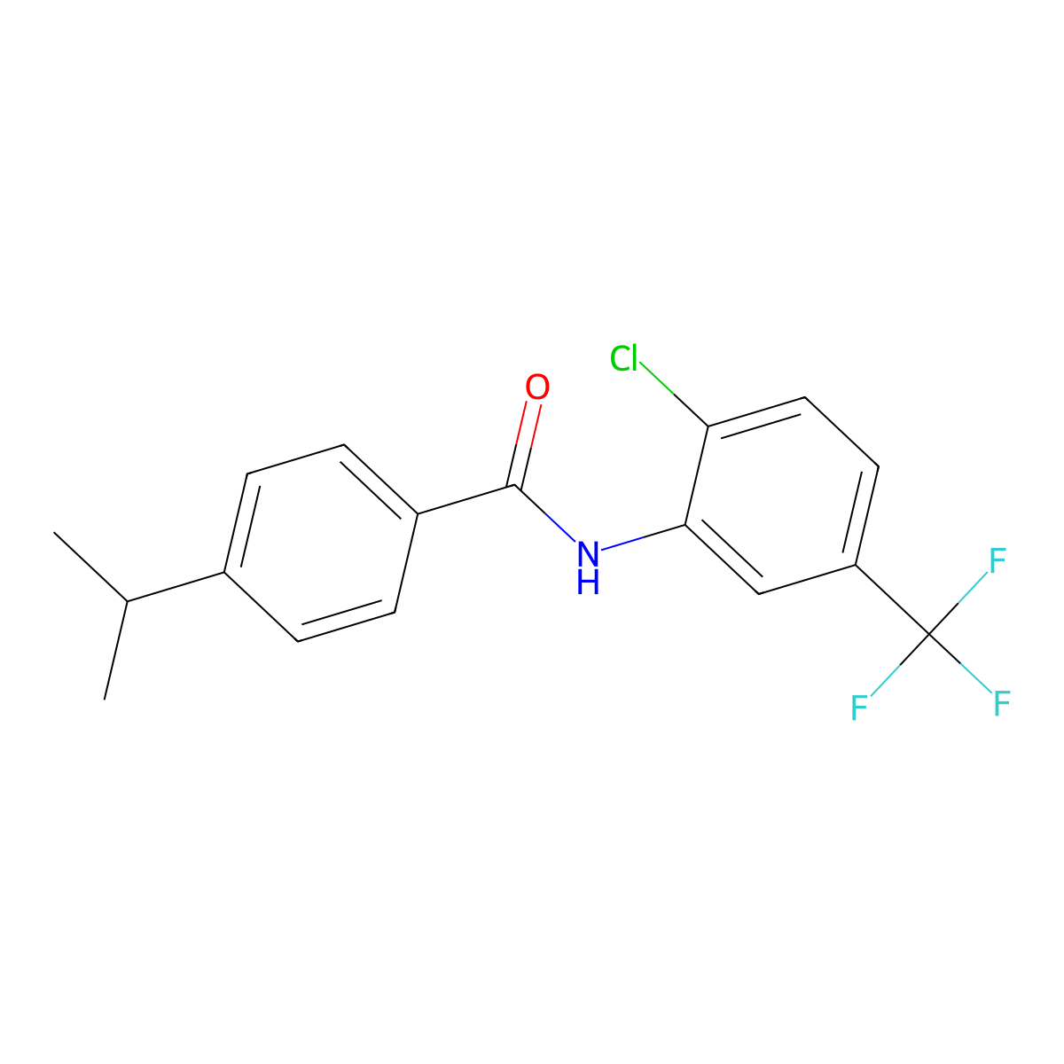 N-[2-chloro-5-(trifluoromethyl)phenyl]-4-propan-2-ylbenzamide molecular structure, CAS 433233-73-9
