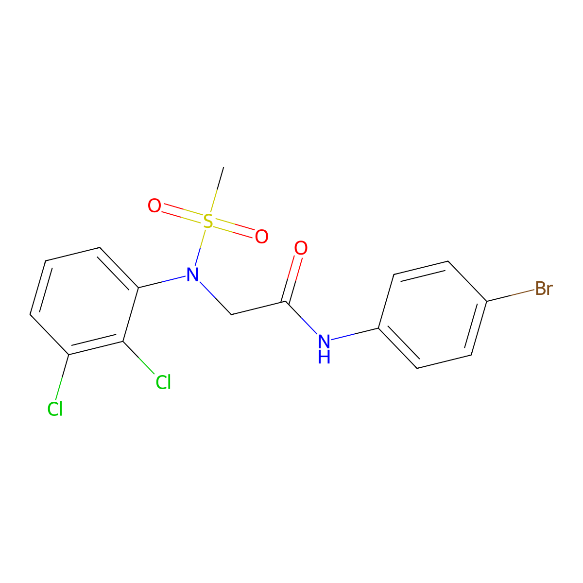 N-(4-bromophenyl)-2-(2,3-dichloro-N-methylsulfonylanilino)acetamide molecular structure, CAS 433233-89-7