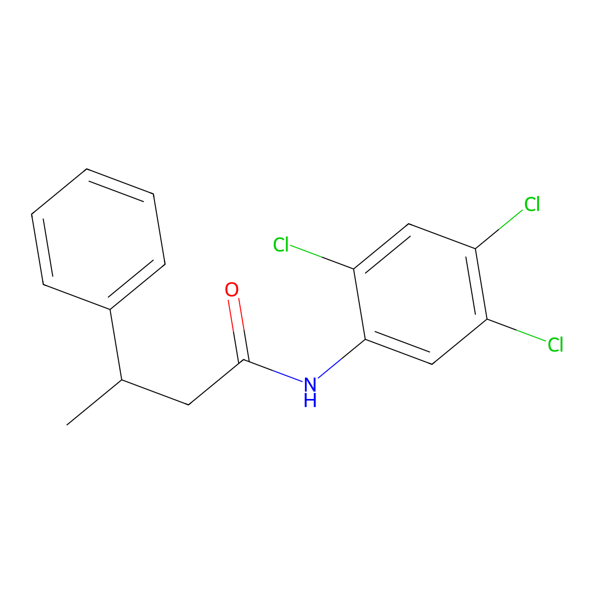 3-phenyl-N-(2,4,5-trichlorophenyl)butanamide molecular structure, CAS 433233-95-5