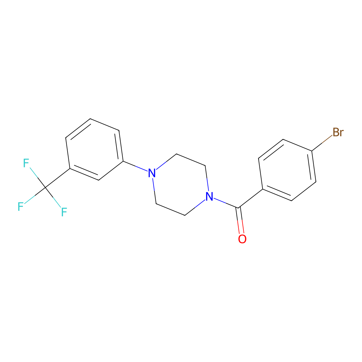 4-Bromophenyl 4-[3-(trifluoromethyl)phenyl]piperazinyl ketone molecular structure, CAS 433234-11-8
